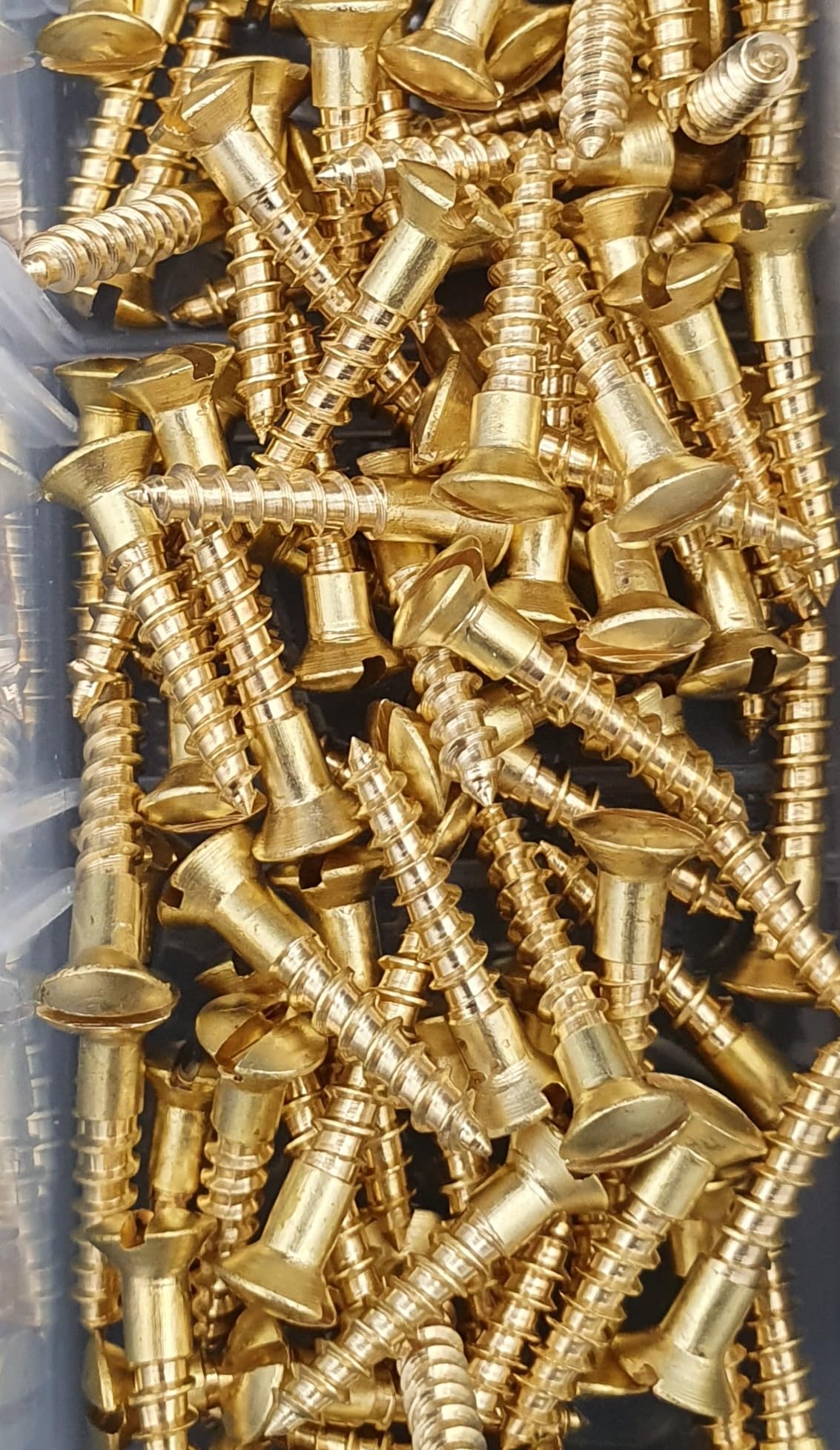 300 tlg. Set | Messing Holzschrauben Sortiment DIN 95 – Linsensenkkopf Schlitz – Messing Blank – 1,6mm & 2mm Durchmesser in praktischer Aufbewahrungsbox