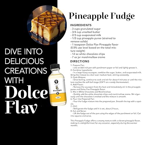 Miniatura 4 de Dolce Foglia Extracto de piña  2 onzas soluble en aceite multiusos aromatizante ideal para hacer dulces, hornear, bálsamo labial y helado