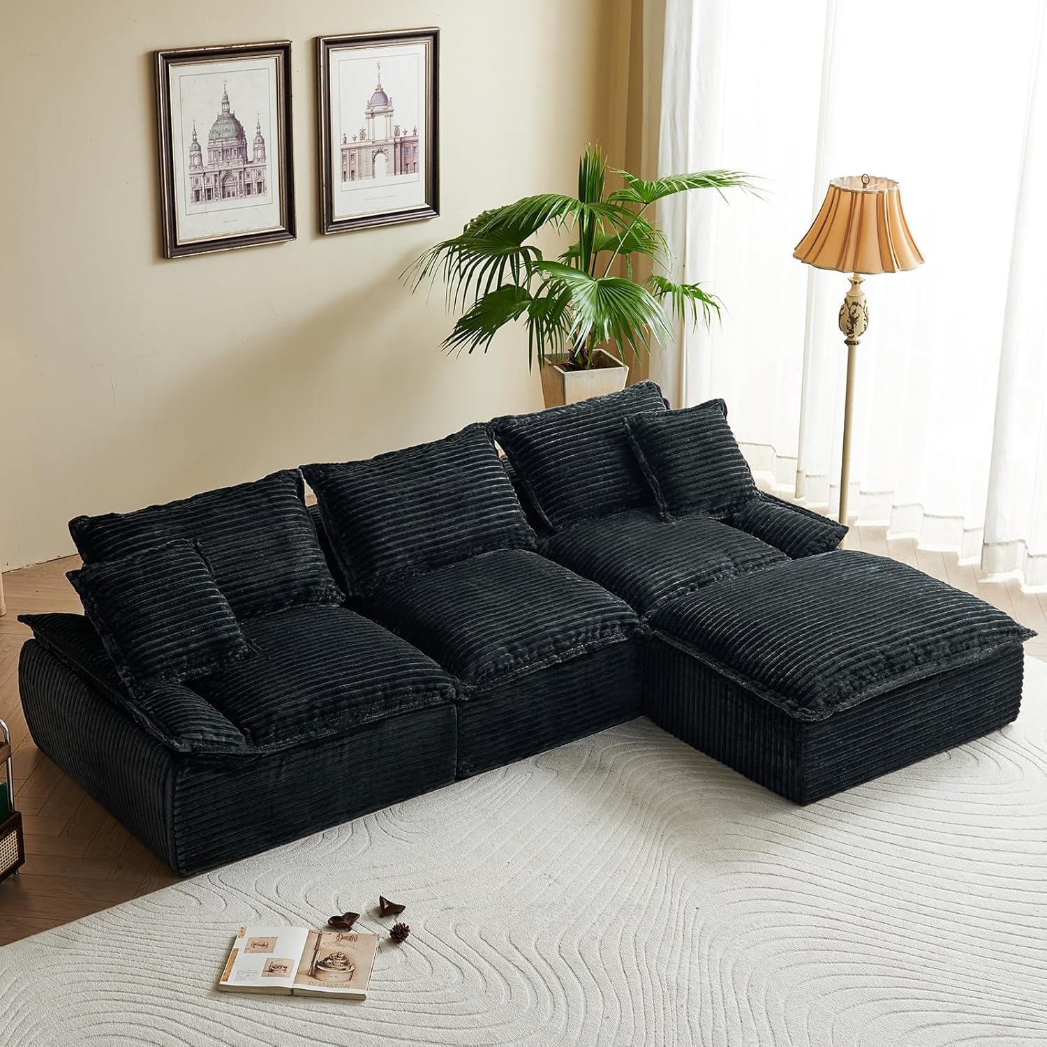 Photo 1 of *PARTIAL SET*
Modular Sectional Cloud Couch - Utra Soft Modern L Shaped Modular Lounge Sleeper Cloud Sofa with Deep Seat, Movable Ottoman, Boneless Couches for Living Room, Bedroom, Office, Apartment,Grey