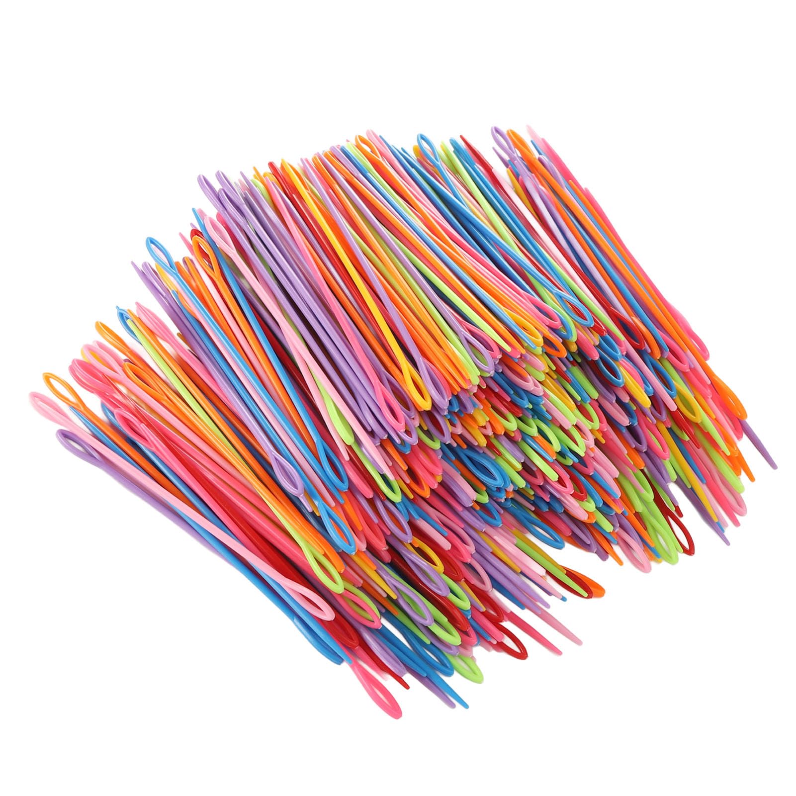 Aiguilles à coudre en plastique, 1000 pièces, 5,9 pouces de Long, grand oeil, colorées, durables, aiguilles de laçage de sécurité pour le bricolage, le tissage artisanal