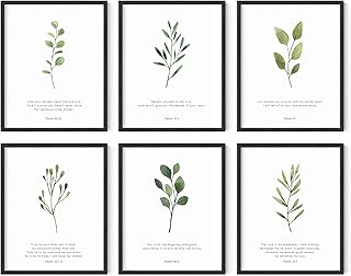 HAUS AND HUES Bible Verses Wall Decor - Set of 6 Christian Wall Decor Scripture Wall Art, Bible Verse Posters Biblical Wall Decor Scripture Art Wall Decor Christian Posters for Wall UNFRAMED (8"x10")