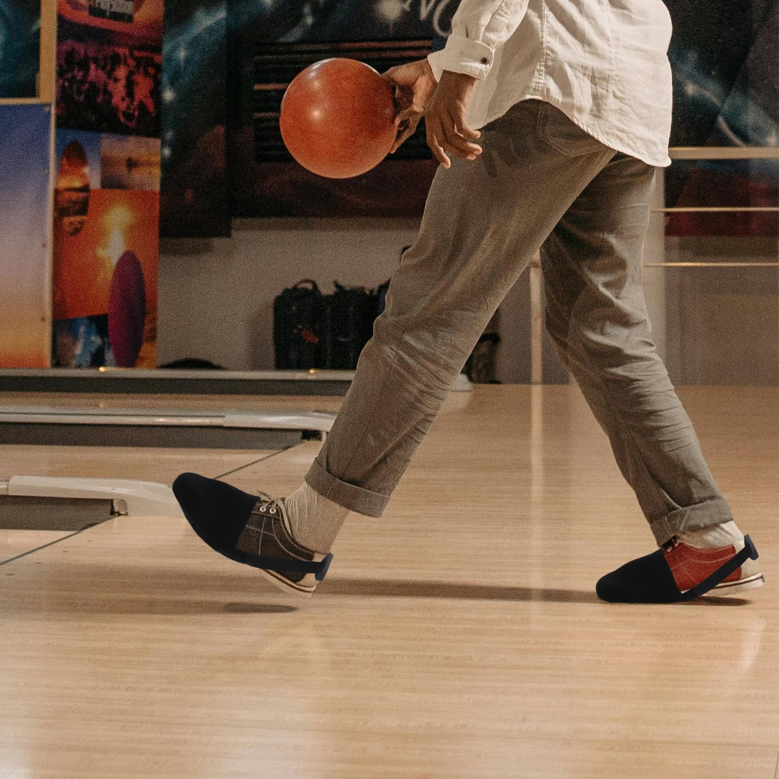 INOOMP 1 Pair Bowling Shoe Covers Bowling Ball Shoe Covers Bowling Slipping Mat Sports Shoe Covers Men Bowling Shoes Kids Shoes Men Bowl Shoe Covers Cotton Tool Elasticity Slider Black