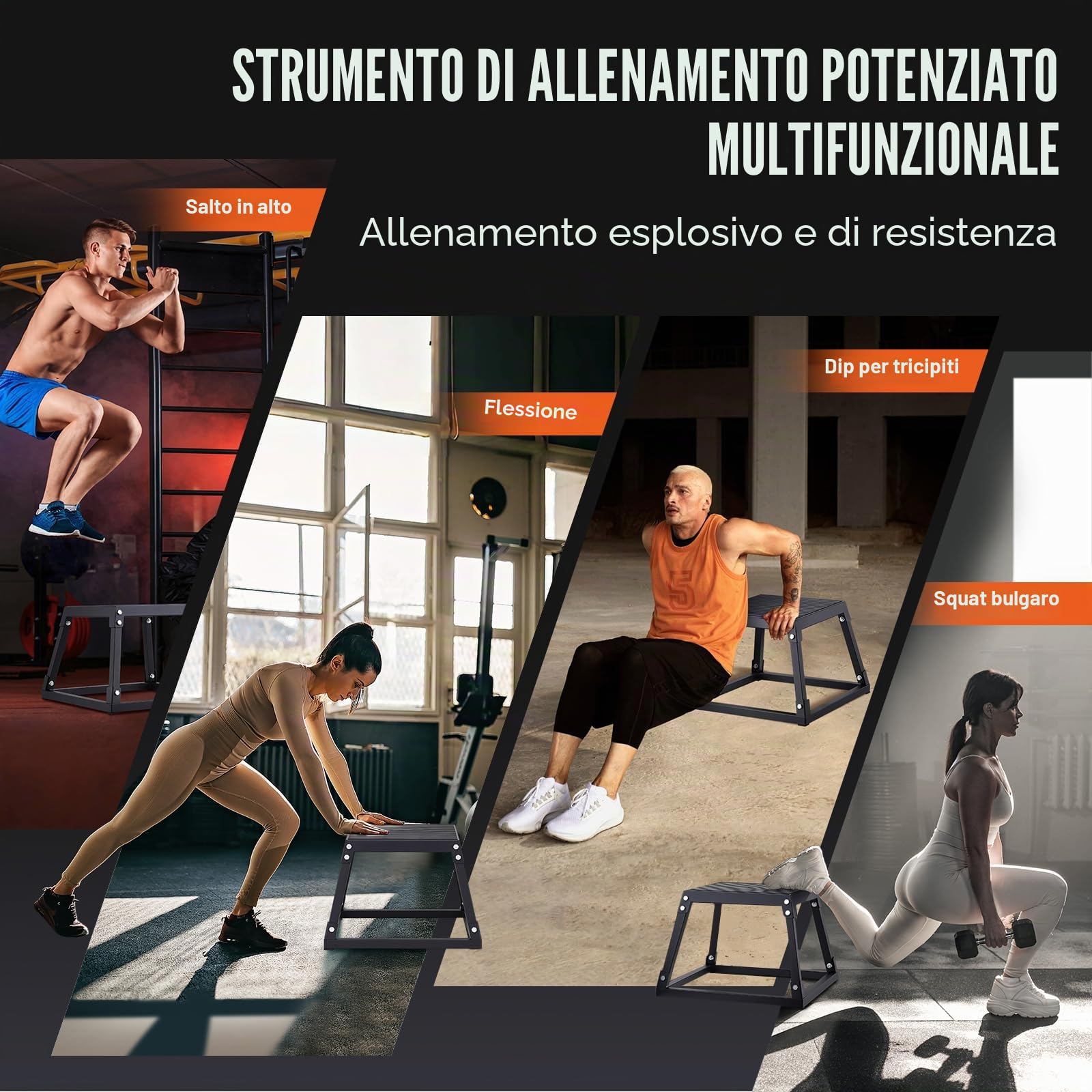 VEVOR Box Pliometrico 305mm Piattaforma Pliometrica Carico 227 kg Jump Box Allenamento Fitness Crossfit