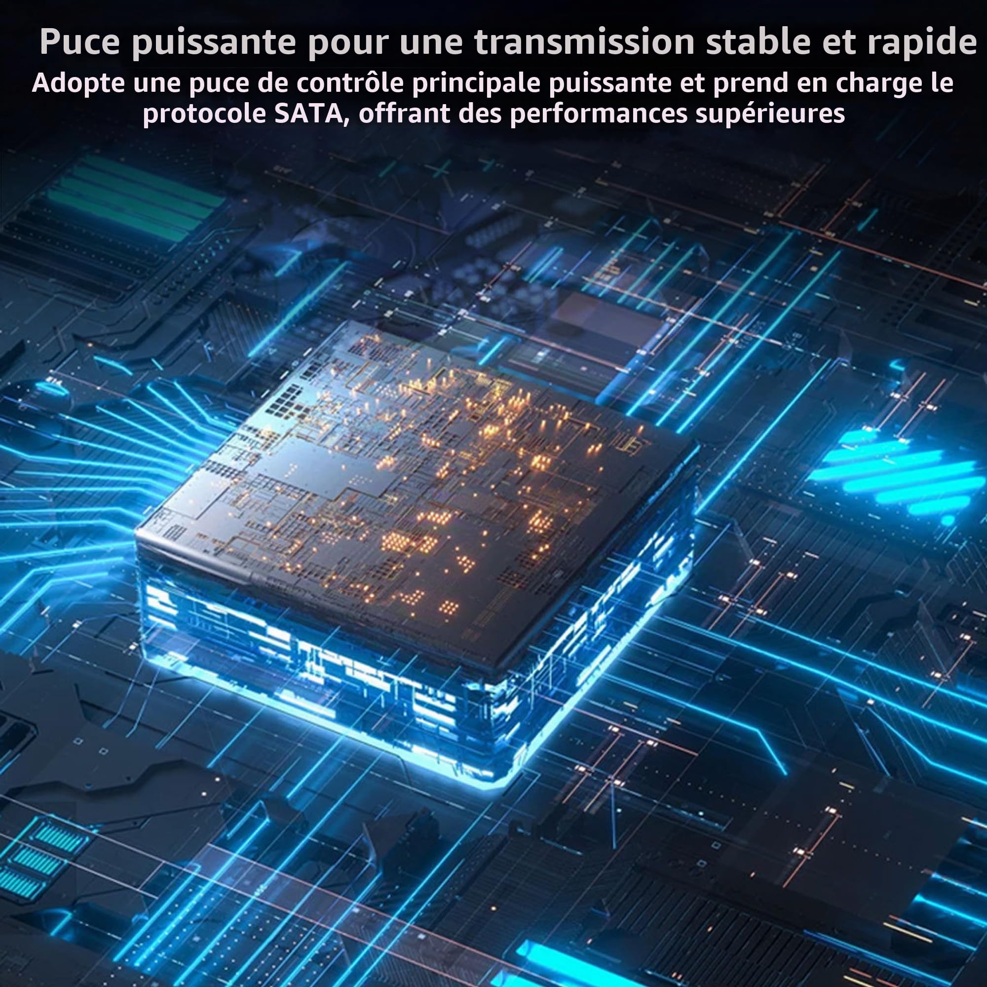 Disque dur externe SSD portable haut débit jusqu'à 5 Gbit/s USB 3.0 Plug-and-Play, compatible avec les disques durs SATA 2,5"