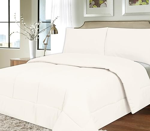 Sweet Home Collection 29-F-MNT edredón cepillado de microfibra de lujo, Blanco, Completo