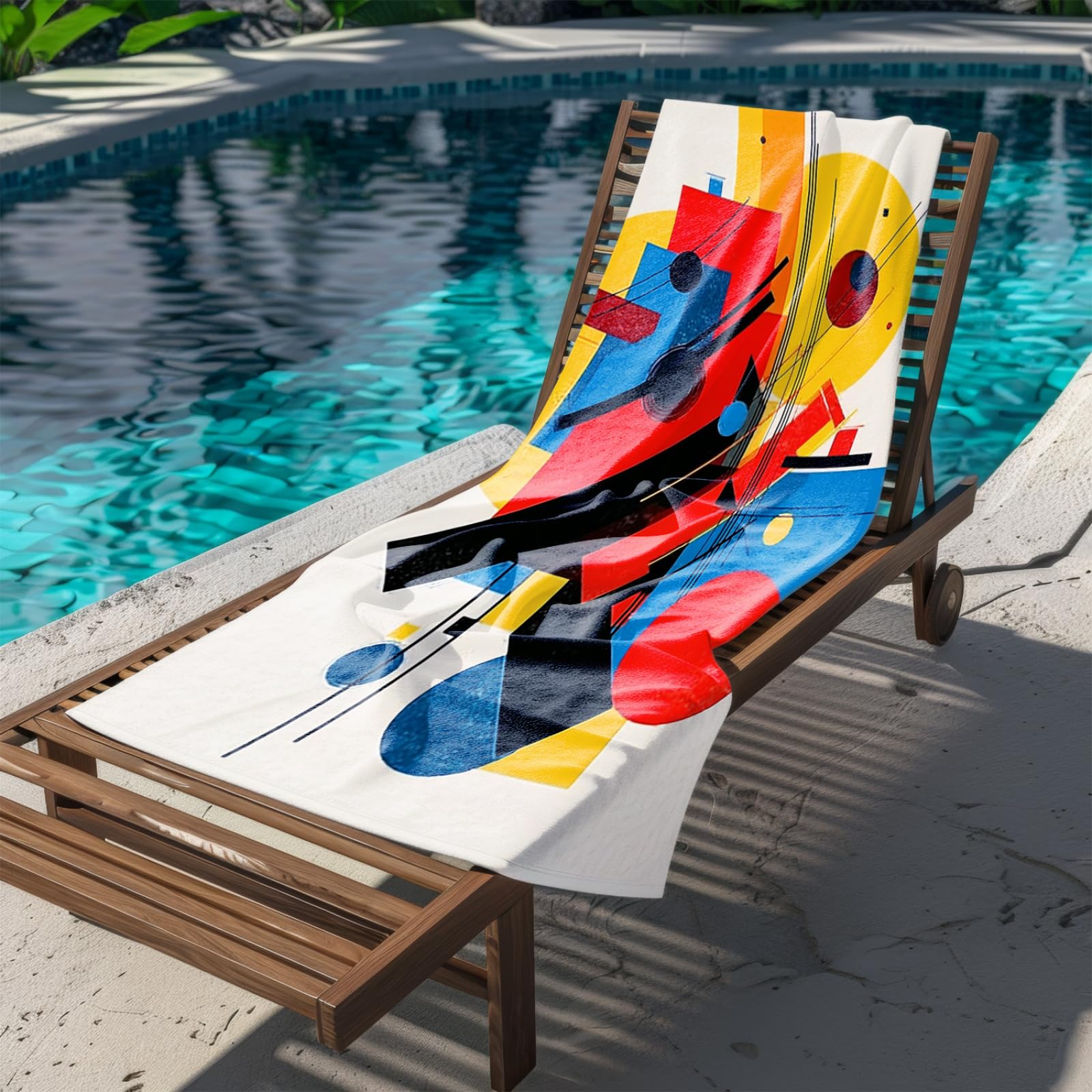 Genérico Toalla Playa Grande Rojo Amarillo Abstracto Microfibra Secado Rápido Oversize Toalla Sin Arena Súper Ligera Piscina Camping Picnic Yoga Gimnasio Y Deportes Viaje