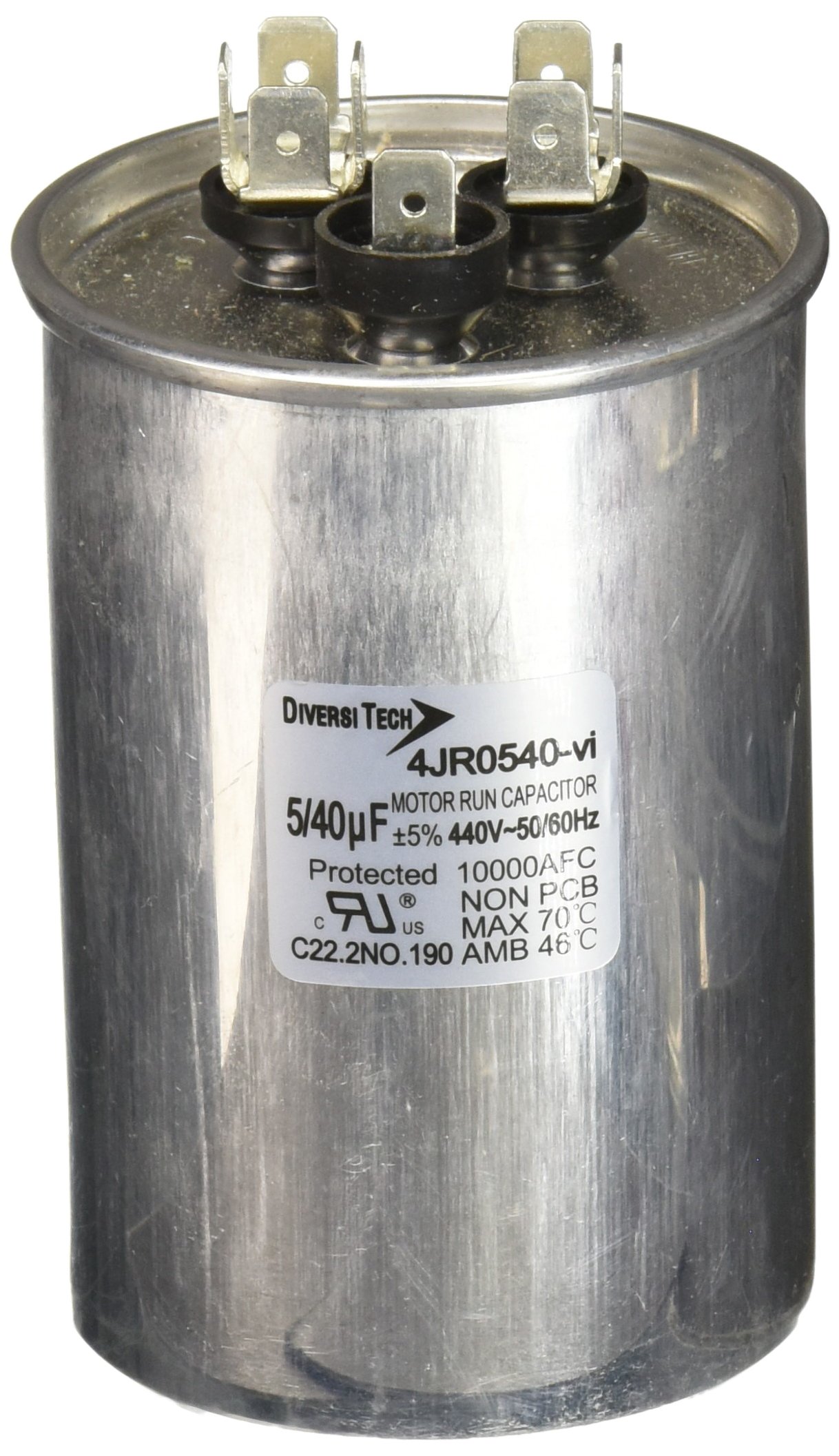 Diversitech 4JR0540 Mtr. Run Cap,Round,40+5uf 440v