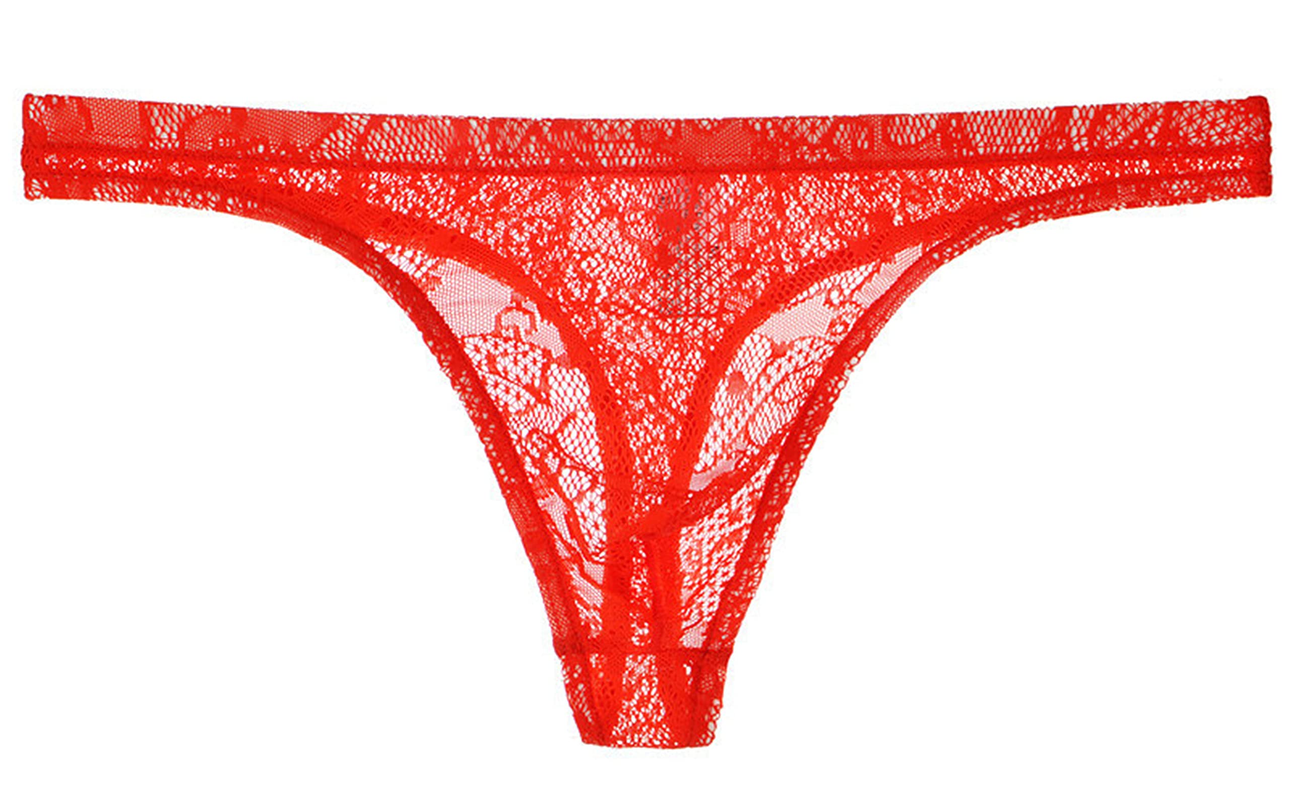Yomie Mutandine Ultra Sottili da Uomo in Pizzo Trasparente Morbido Sexy Perizoma
