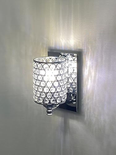 Miniatura 3 de Doraimi Lighting Aplique de pared de cristal con acabado cromado (juego de 2) lámpara de pared moderna de estilo conciso, pantalla de cristal de