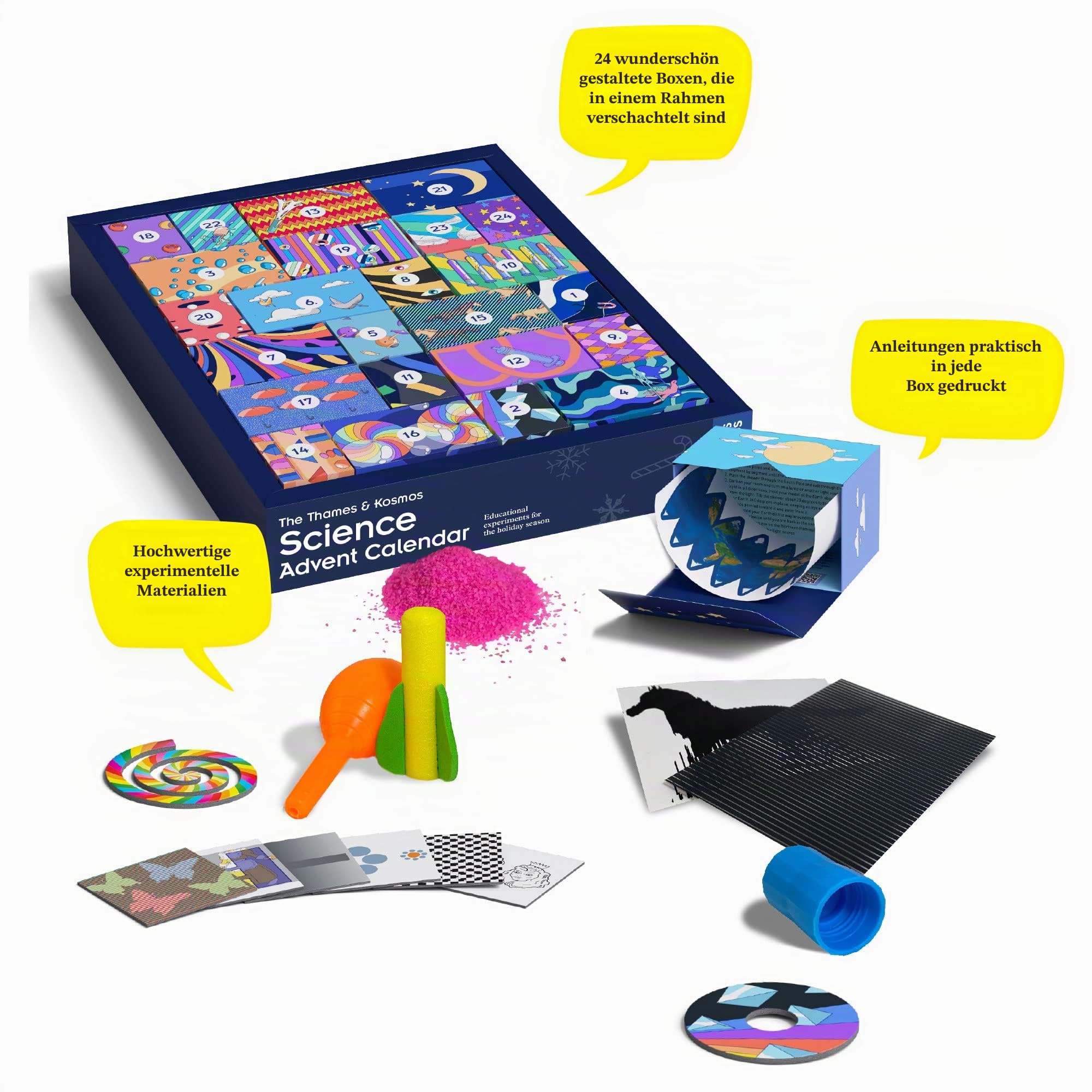 Thames & Kosmos - STEM: Adventskalender - Klassische Experimente: Chemie, Biologie & Physik - Science Kits für Erwachsene & Kinder, ab 8 Jahren - 661007