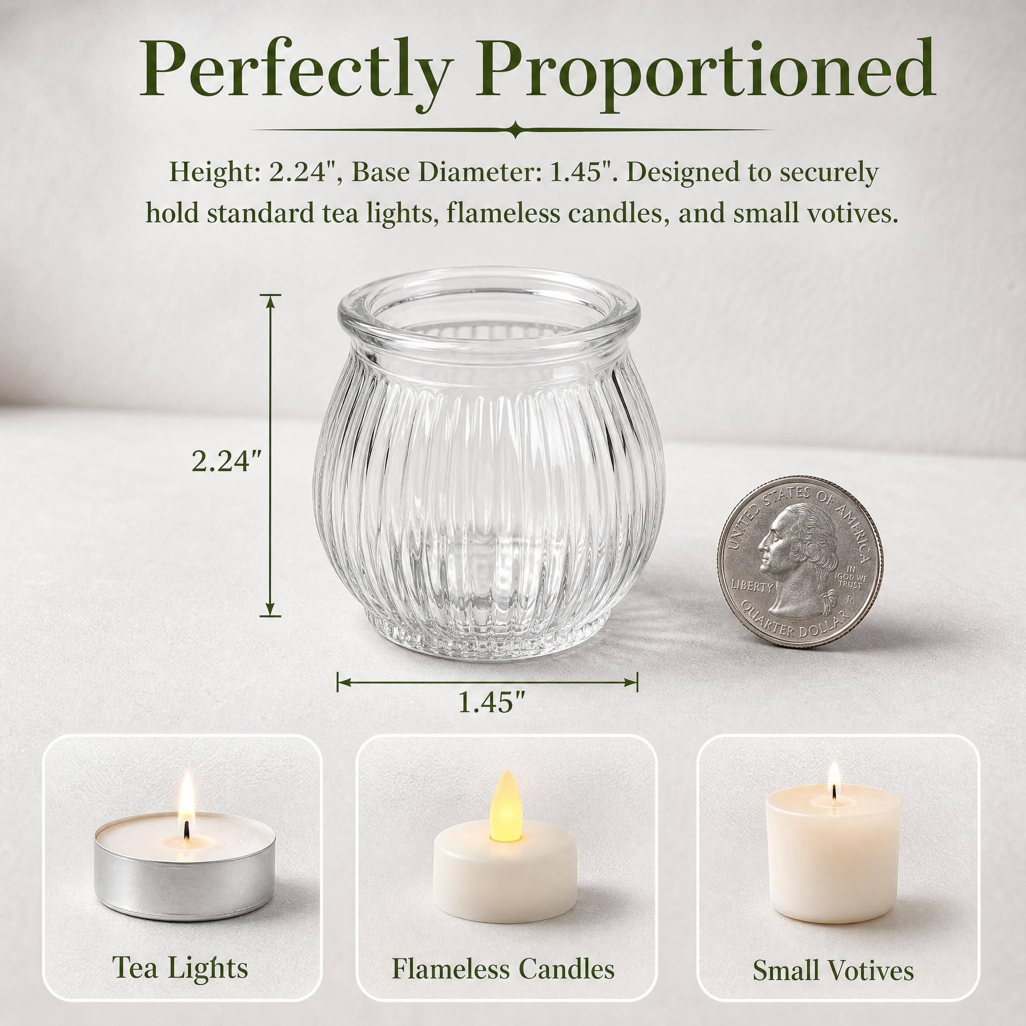 12 Pezzi Vasetti Portacandele in Vetro Trasparente per Tea Light, Piccoli Barattoli di Vetro per Candele Tealight, Portacandele per Centrotavola Matrimonio e Decorazione Casa (trasparente)