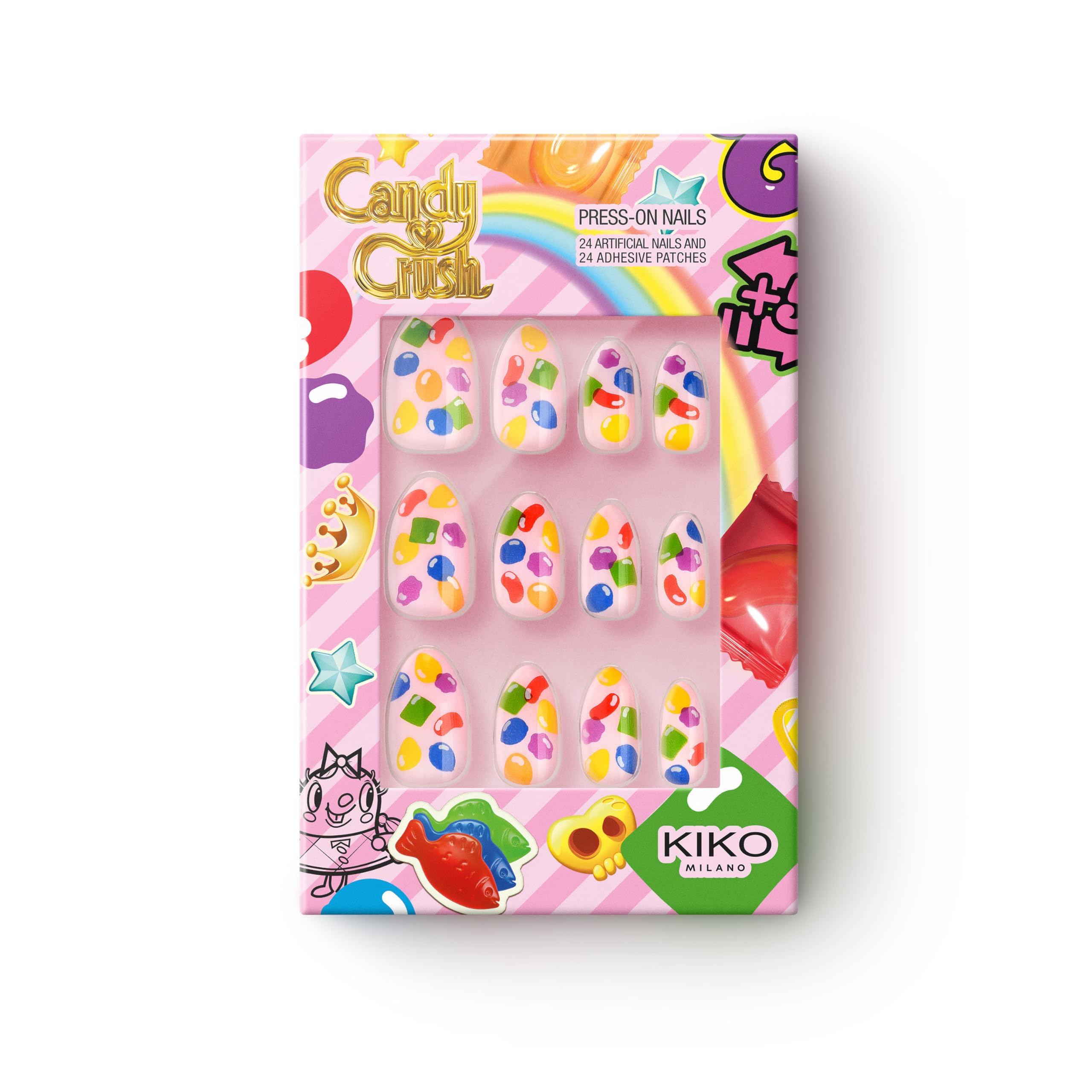 KIKO Milano Candy Crush™ Press On Nails, Disposable False Nails With A Candy-Inspired Design