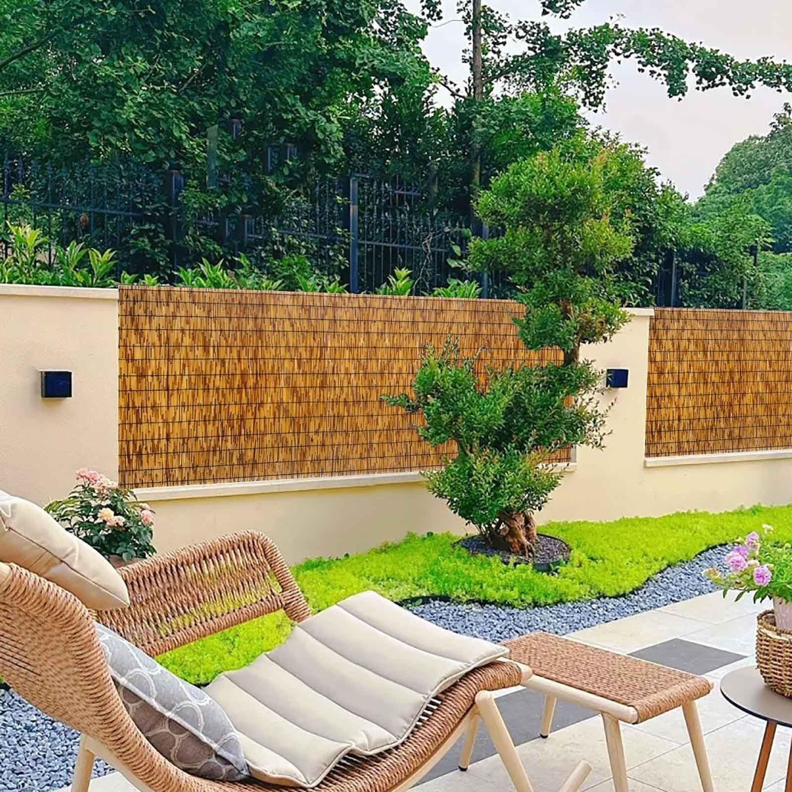 Brise-Vue en Bambou Naturel, 130 Cm × 1 000 Cm, Clôture en Roseau Écologique, Clôture Décorative pour Balcon, Cloison De Jardin(70x600cm(2.3x19.7FT))