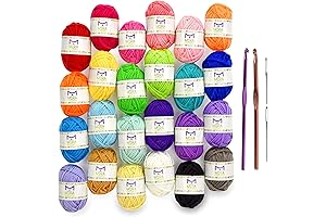 Mira HandCrafts: Ultimate Crochet Kit for Beginners with 24 Vibrant Acrylic Yarn...