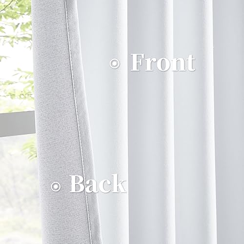 Miniatura 4 de KEQIAOSUOCAI Cortinas opacas de lino blanco para sistema de pista de sala de estar, cortinas plisadas para puerta de patio de granja, cortinas con