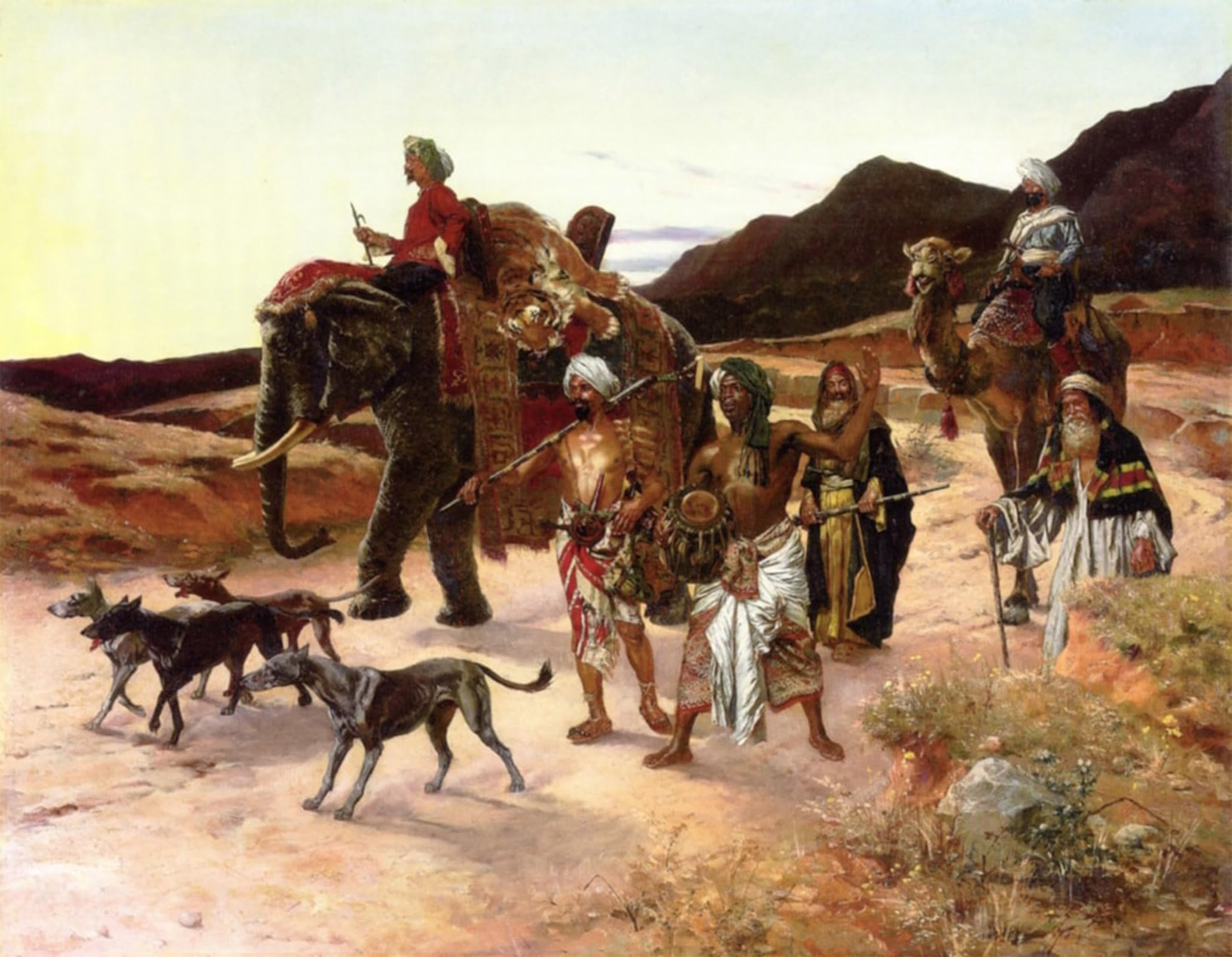 ARTXLXXBN Famous Art Print Poster Vintage Wall Art la caccia alla tigre Rudolf Ernst Canvas Art Poster for Home Decor 60x90cm