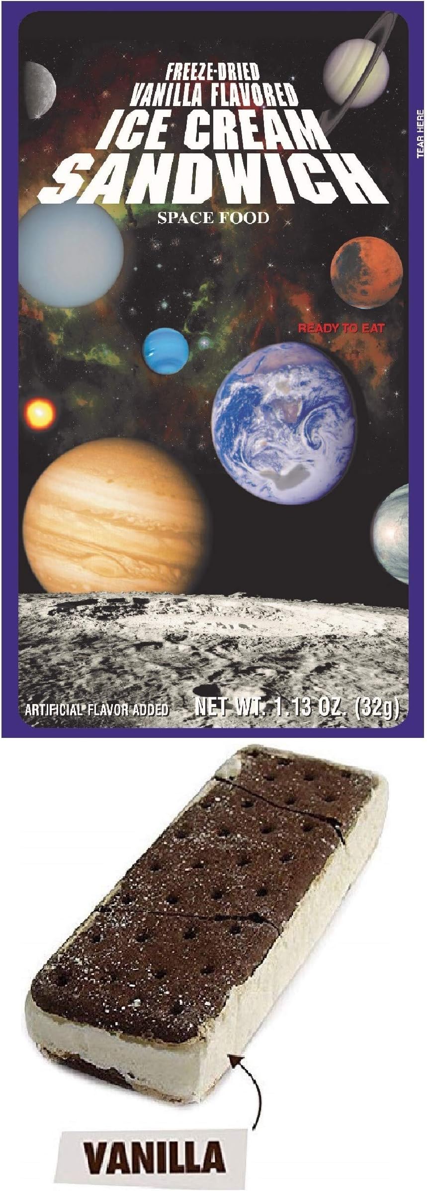 LuvyDuvy Freeze-Dried Vanilla Ice Cream Sandwich - 1 Pack