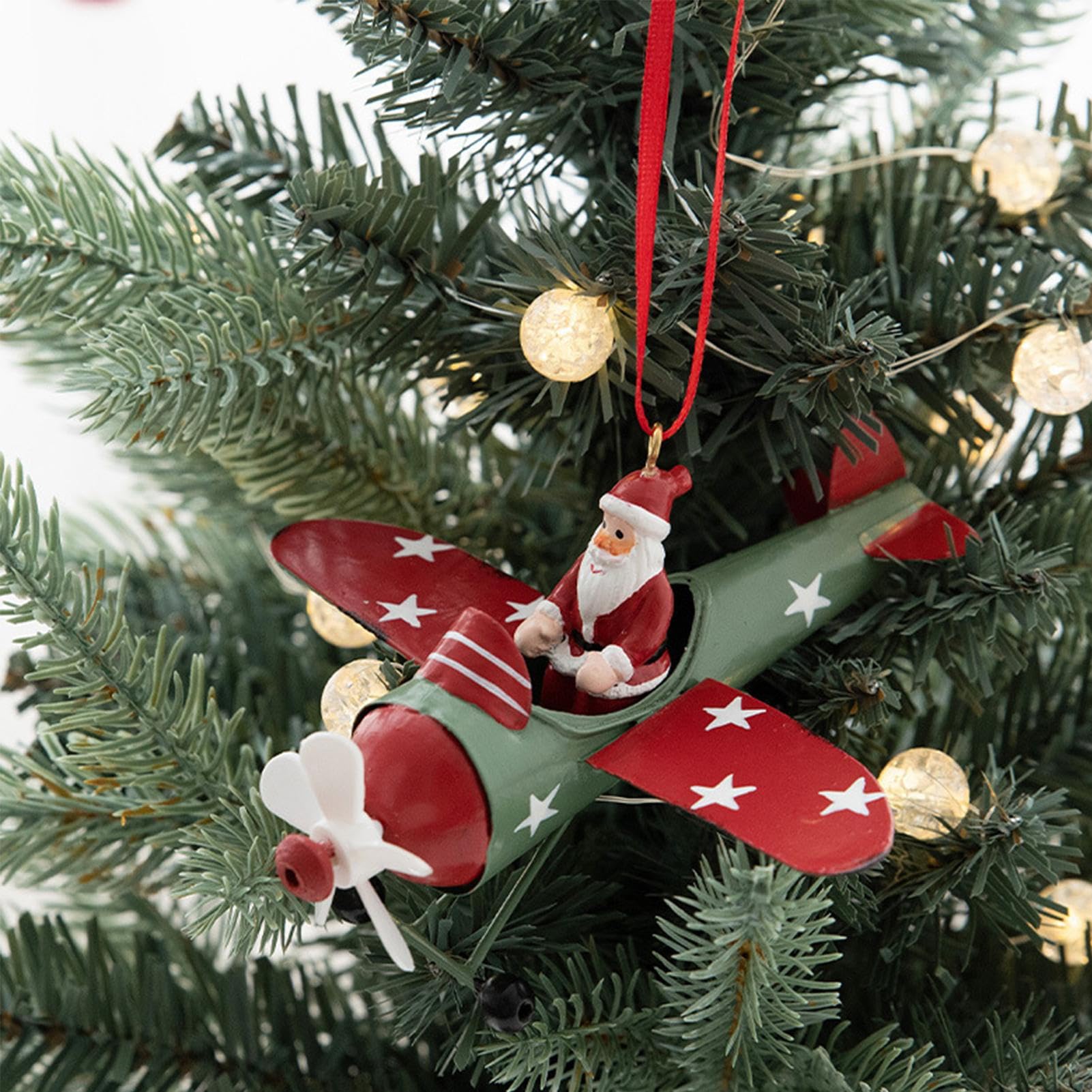 Toyvian Décoration De Noël à Suspendre Forme De Bonhomme Avion Pour Sapin De Noël