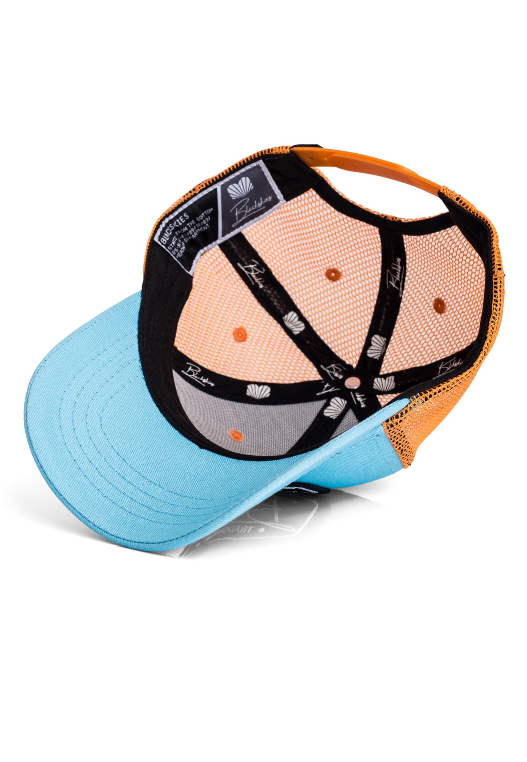 Blackskies Race Baseball Cap - 2-częściowy zestaw dla rodziców dzieci | Czapka trucker dopasowana do mamy taty dzieci prezent mini-ja Basecap dla taty, syna i córki, Niebiesko-pomarańczowy, L
