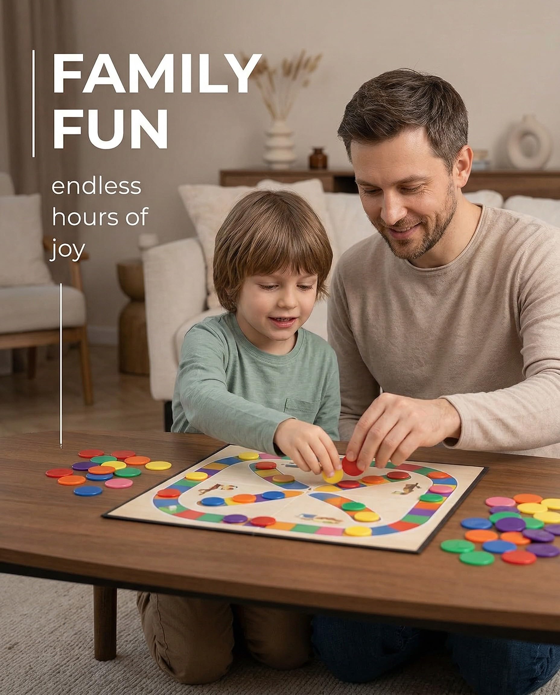 100 Pcs Fiches da Gioco in Plastica,7 Colori, 25mm, per Matematica, Conteggio, Bingo, Carrello Spesa, Token Autoscontro, Giochi Educativi per Bambini