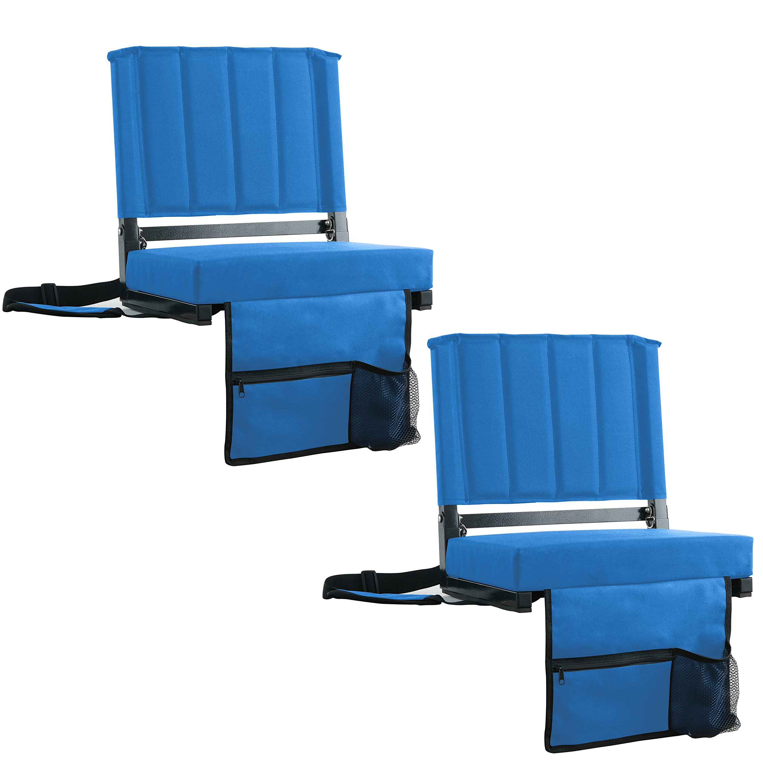 SPORT BEATS Stadium Seat for Bleachers with Back Support and Wide Padded Cushion Stadium Chair - Includes Shoulder Strap and Cup Holder