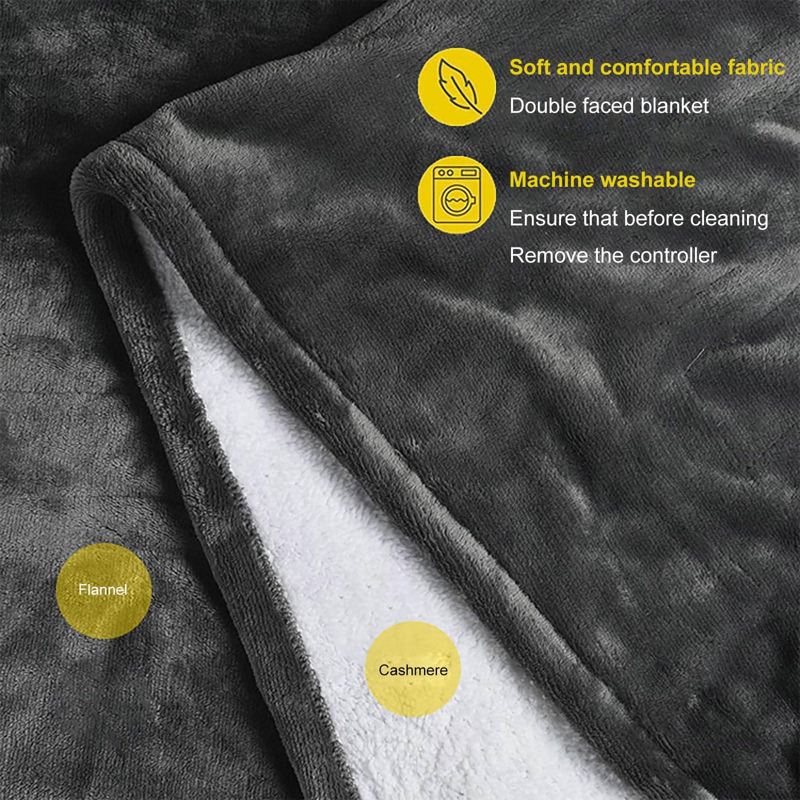 Coperta riscaldante, cuscino riscaldante, con spegnimento automatico, coperta termica, coperta termica, coperta termica, coperta termica, coperta termica, coperta elettrica (D4-Grey, A)