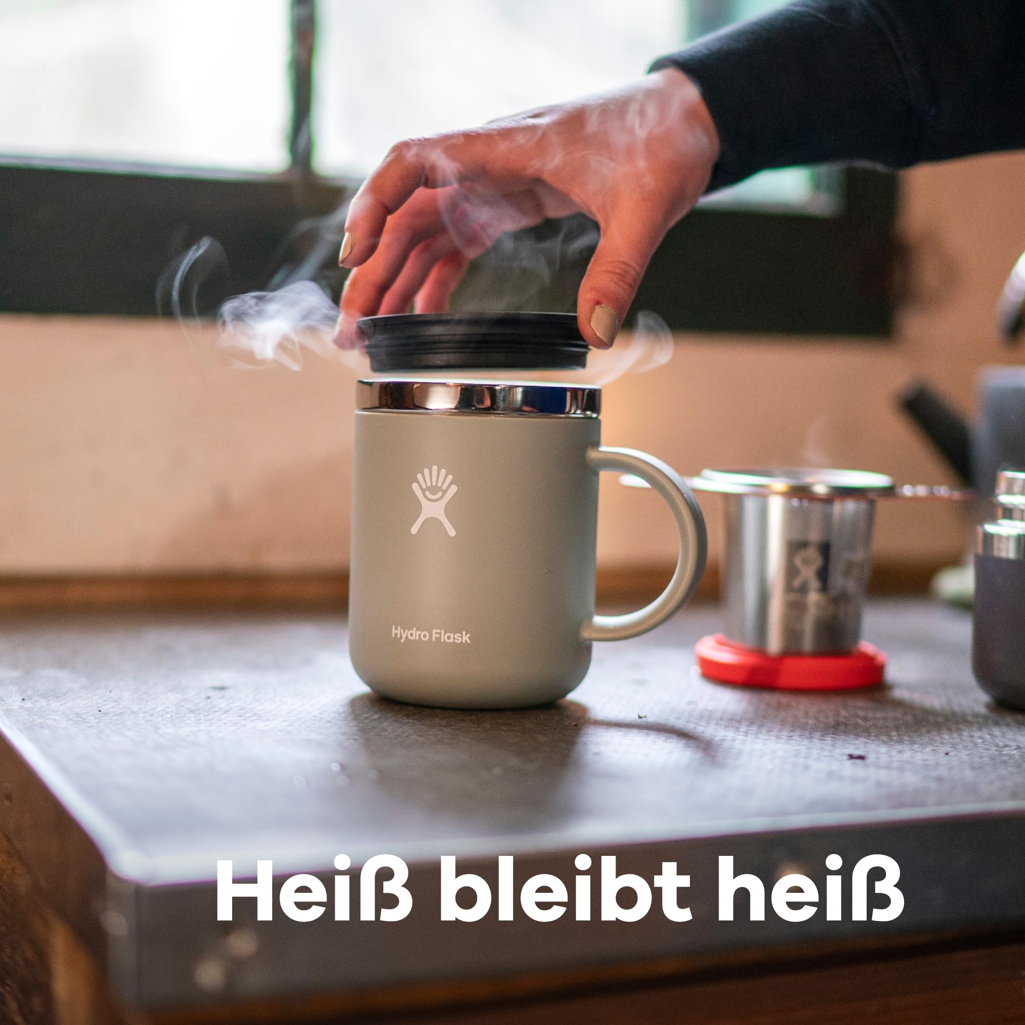 HYDRO FLASK - Coffee mug - Kaffeebecher 354ml (12 oz) - Vakuumisolierter Thermobecher aus Edelstahl - Isolierbecher mit Griff & Steckdeckel - Spülmaschinenfester Kaffeebecher - Trillium