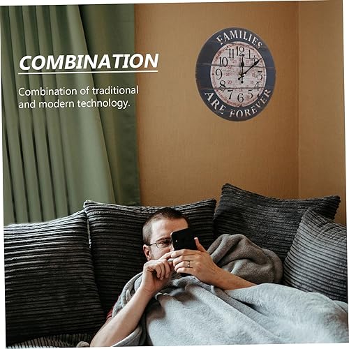 Miniatura 4 de Retro Arabic Numeral Wall Clock Black Silent Non-Ticking Decorative Hanging Clock for Home Living Bedroom Modern Simple Wall Decor