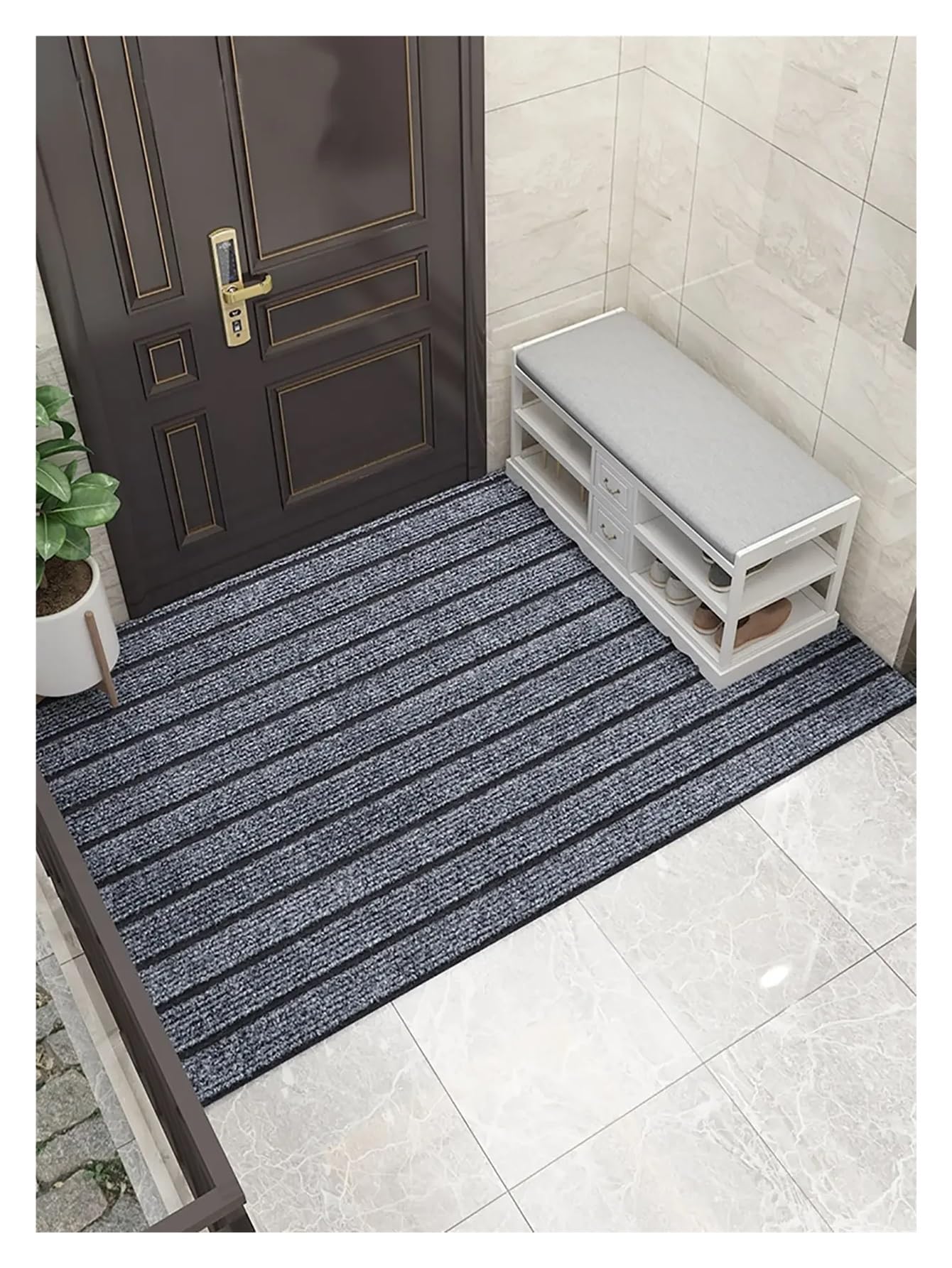 Paillasson d'entrée tapis de sol antidérapant PVC maison tapis entrée intérieur rayures