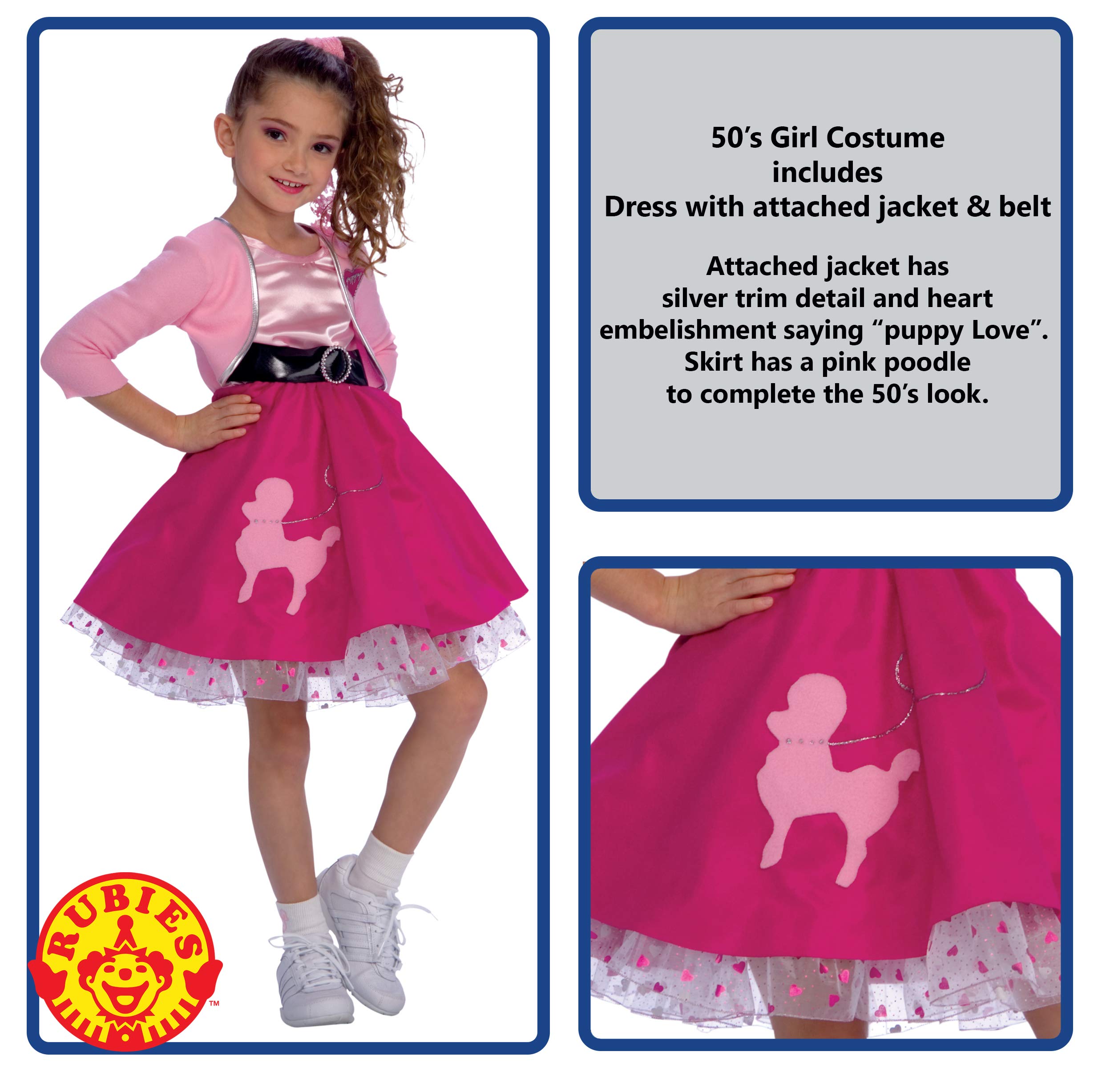 Rubie's Fifties Girl Child's Costume, Medium