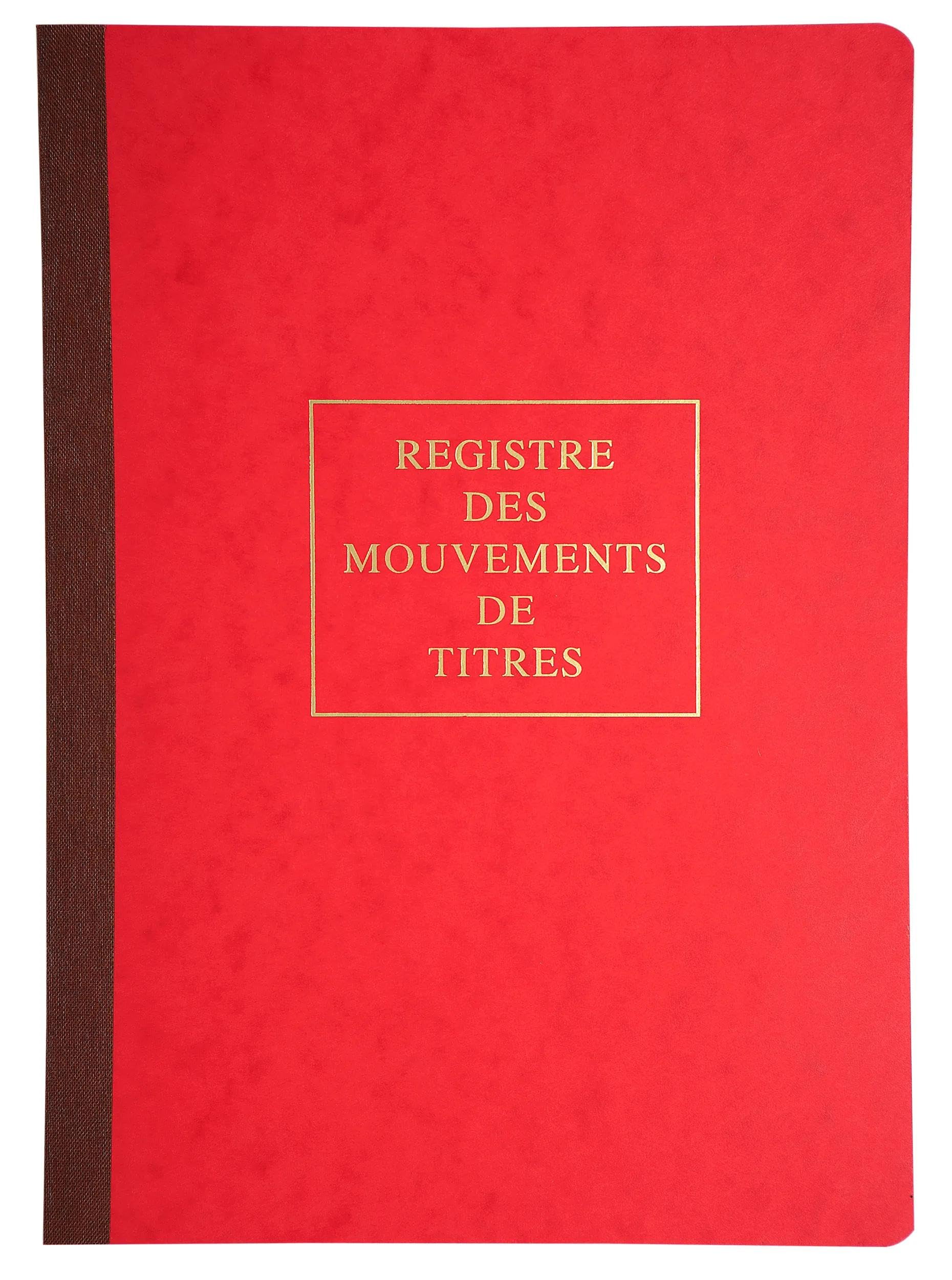 Le Dauphin - Réf. 90120D - Paquet de 5 Piqûres - Dimensions 29,7 X 21 cm - Format A4 - Registre des mouvements de titres 40 pages - Couverture souple - Couleurs jaune, bleu, rouge, vert