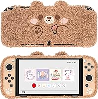 Vista 8 de GeekShare Estuche de peluche compatible con Switch 2 (2025), cubierta protectora NS2 para consola Switch y controlador de agarre tipo oso de peluche