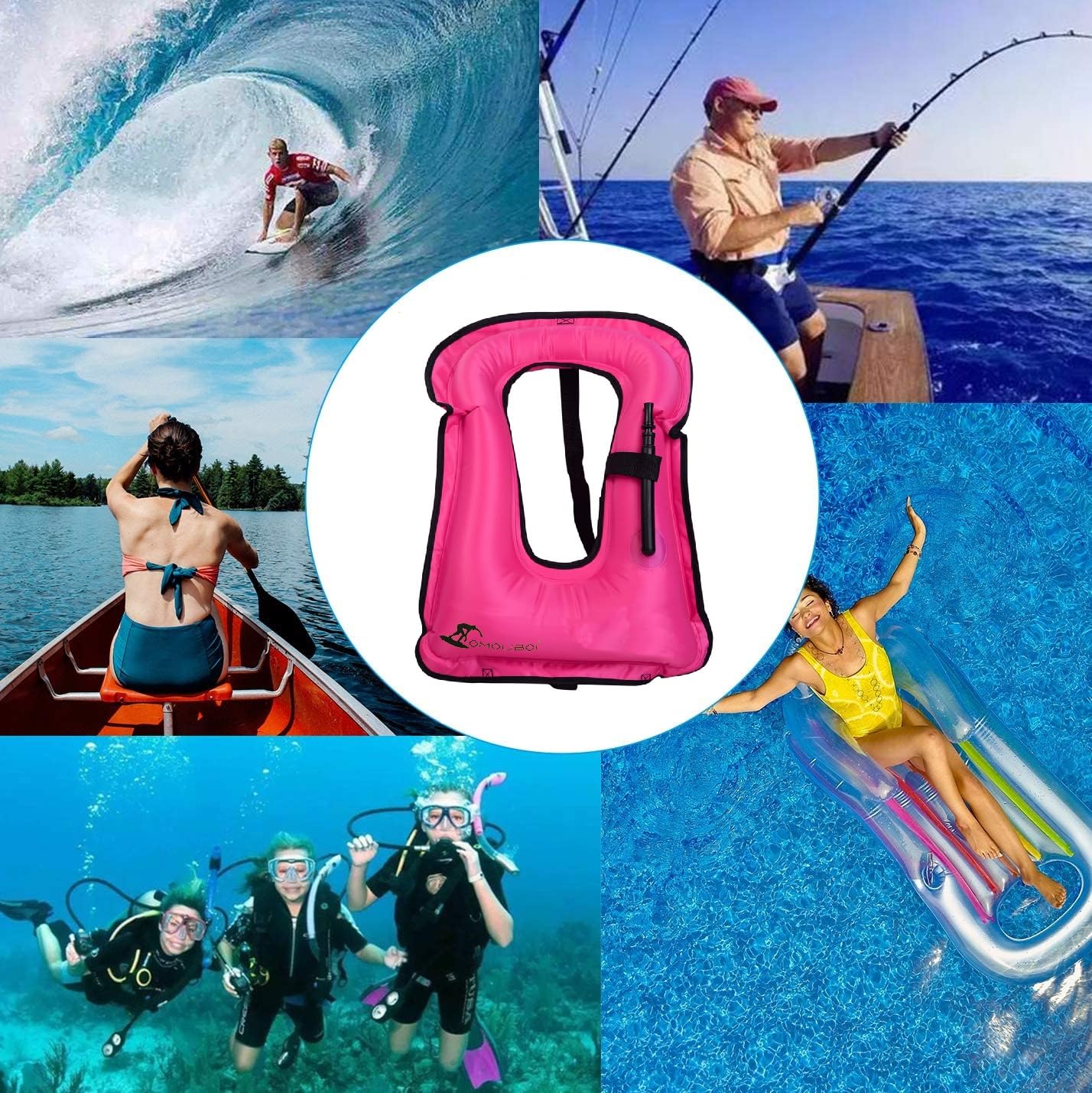 Aufblasbare Schnorchelweste, Option Sommerstrand, Unisex, Geeignet für Viele Wassersportarten, 66-220 lbs