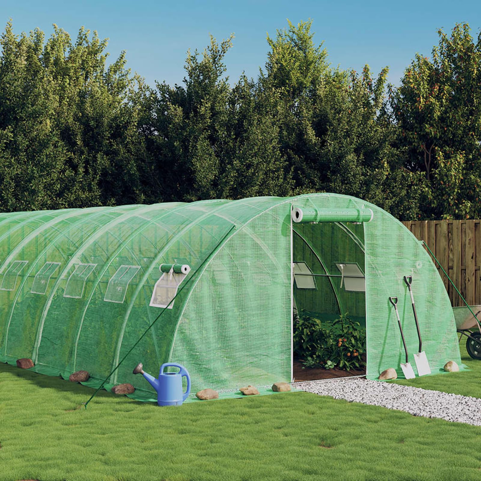 ARKEM Invernadero con Estructura de Acero Verde 24 m² 6x4x2 m Pajareras Exterior En Jardin