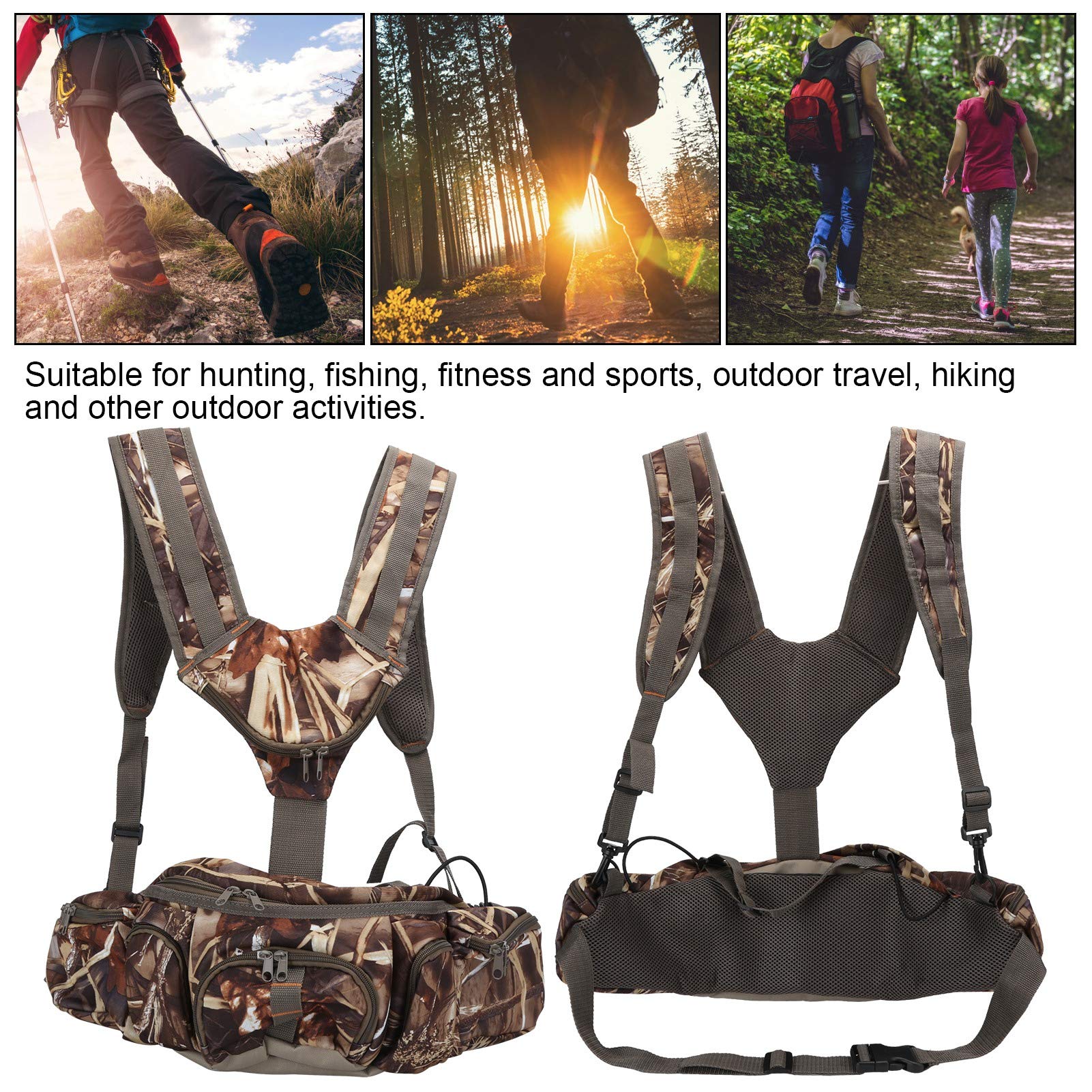 Pack de banmières extérieures, Sac à Dos de randonnée Sac à Taille avec Porte-Bouteille Camping Sac à épaule à Eau Pack de Bouteille