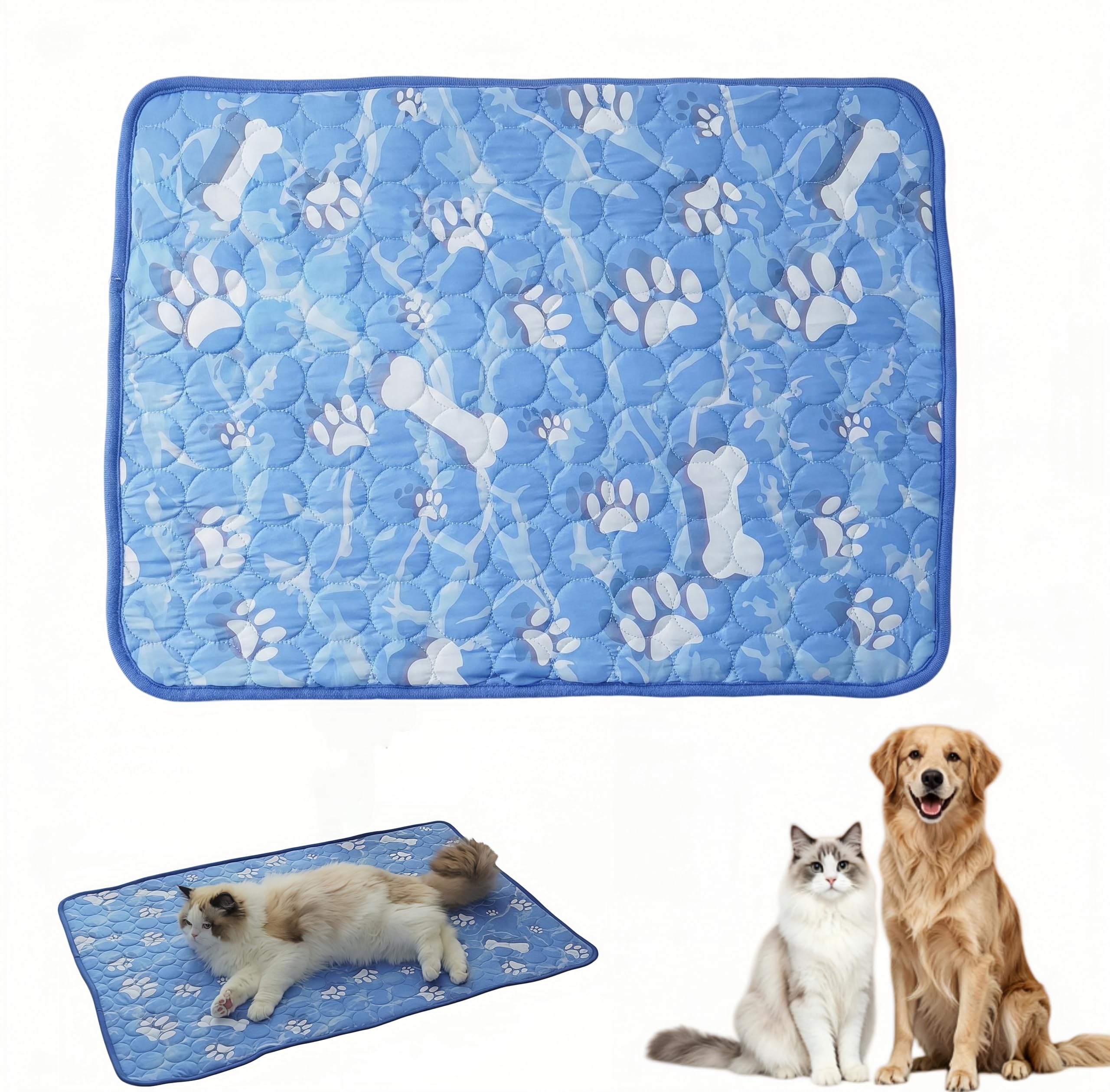 Tapis rafraîchissant pour chien 55x70 cm imperméable et lavable pour cage et canapé