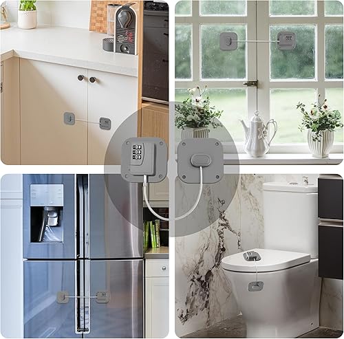 Miniatura 13 de Cerradura de refrigerador, cerradura de nevera resistente, cerradura de combinación para armarios de refrigerador, cajones, bloqueo de seguridad