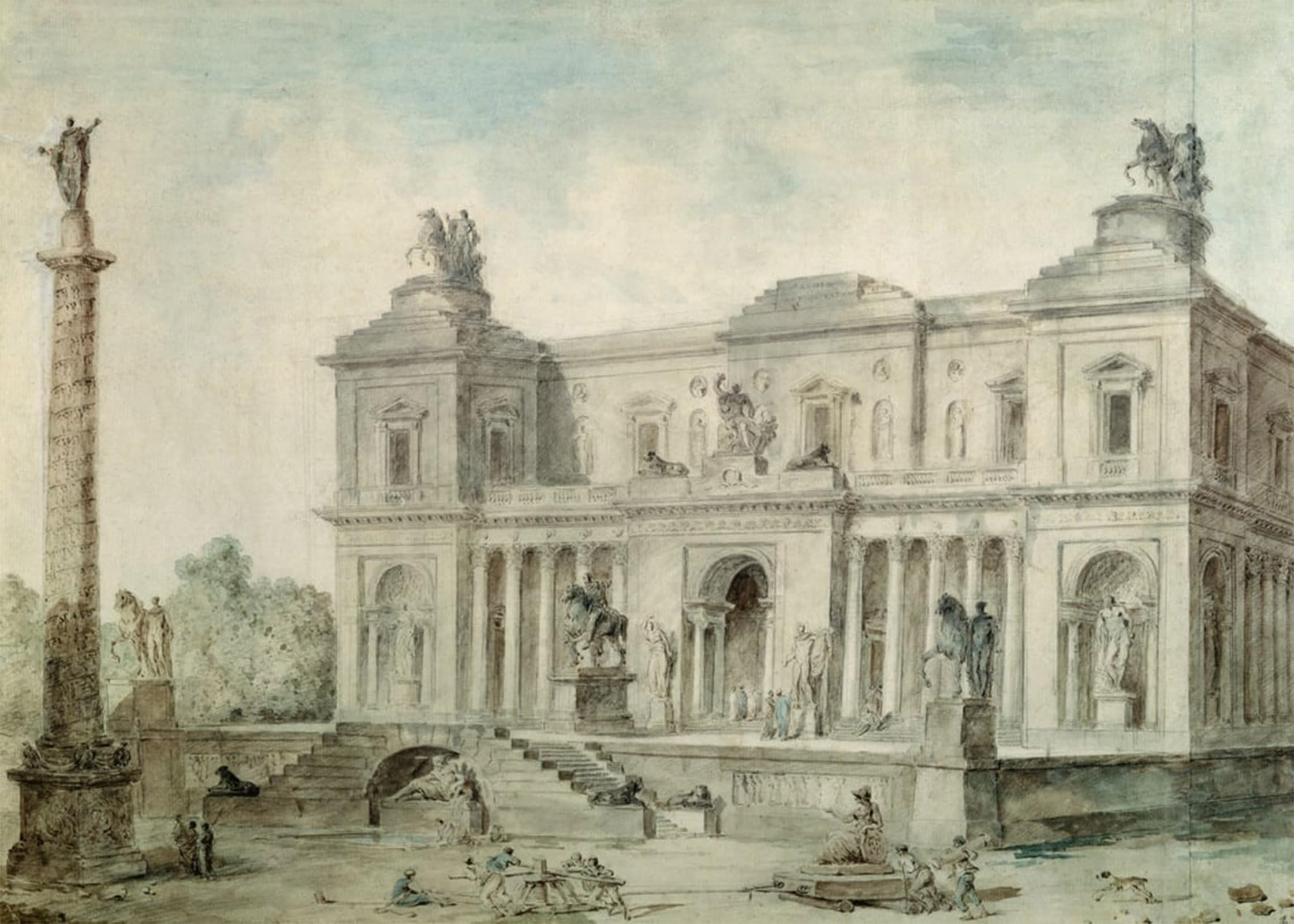 POSTERIIk Vintage Art Print Images Pictures Print the of Antiquities by Hubert Robert Modern Colour Posters for Office Home Decor 60x90cm