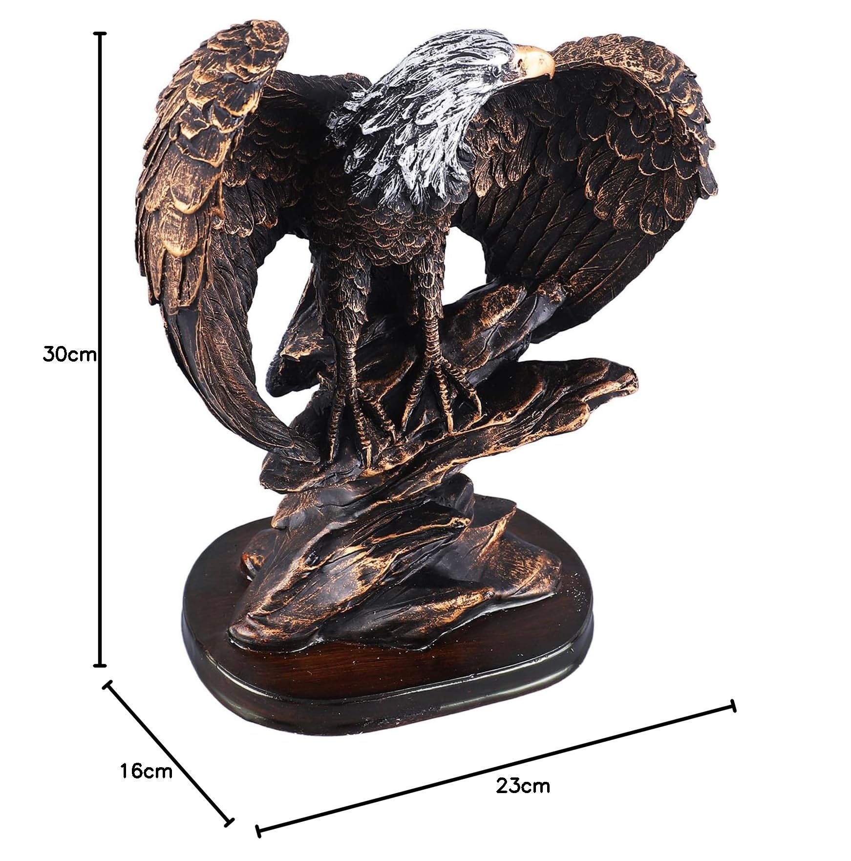 Statua dell'Aquila in Resina, Stile retrò, Bronzo, Pitturato, Autoportante