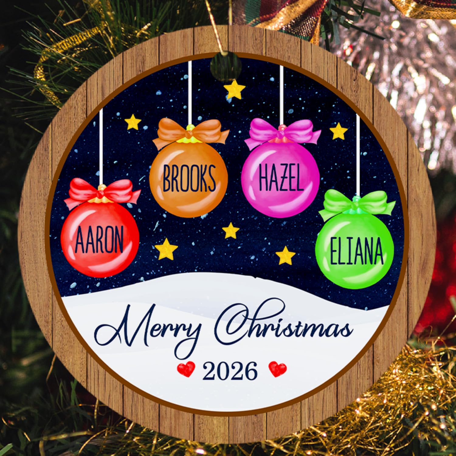Tarjeta De Navidad Personalizada Hecha A Mano, Tamaño 6x6 Pulgadas, Para Vecinos, Amigos, Familia