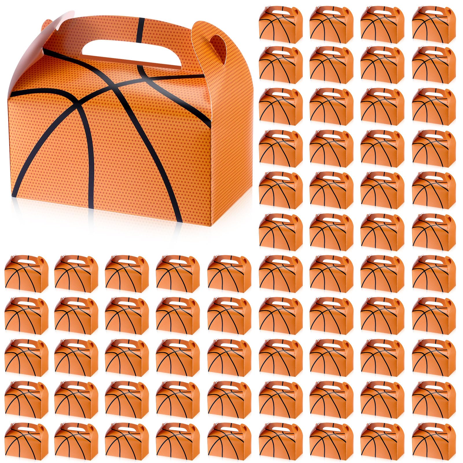 100 Pcs Basketball Party Favor Basketball Treat Boxes Basketball Goodies Box Basketball Candy Bags Team Favor for Kids Adults Birthday Party Basketball Theme Party Supplies