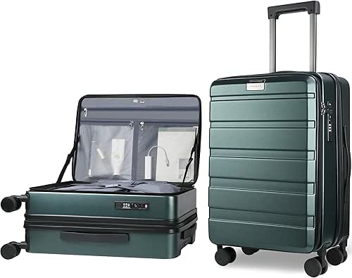 KROSER Carry On Luggage with Spinner Wheels & Built-in TSA