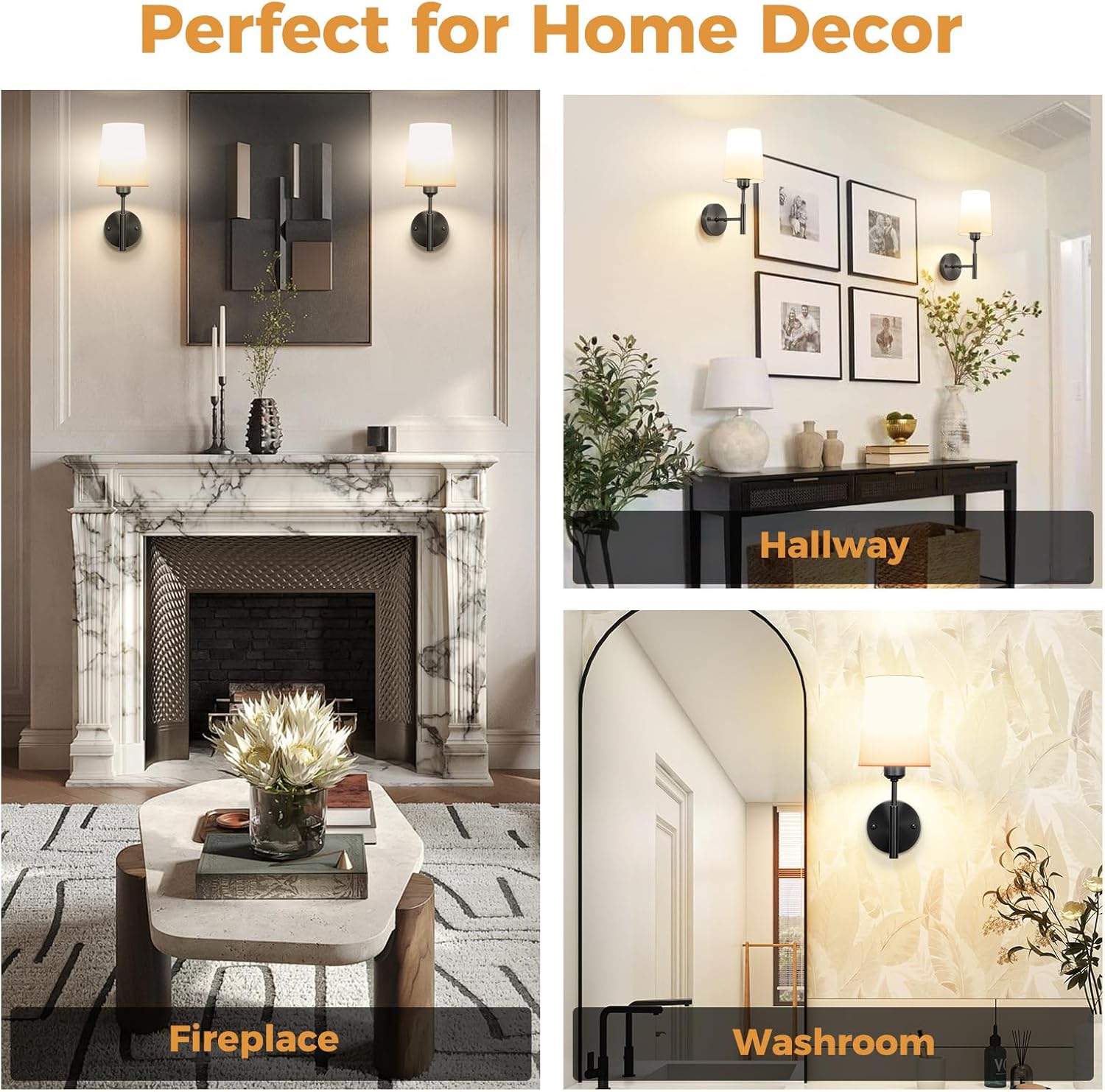 Wall Sconces Battery Operated, Battery Operated Wall Sconce with 13000mAh Magnetic Bulbs and Remote, Rechargeable Wall Sconce Set of 2, WirelessWall Lamp/Lights for Bedroom (Black)