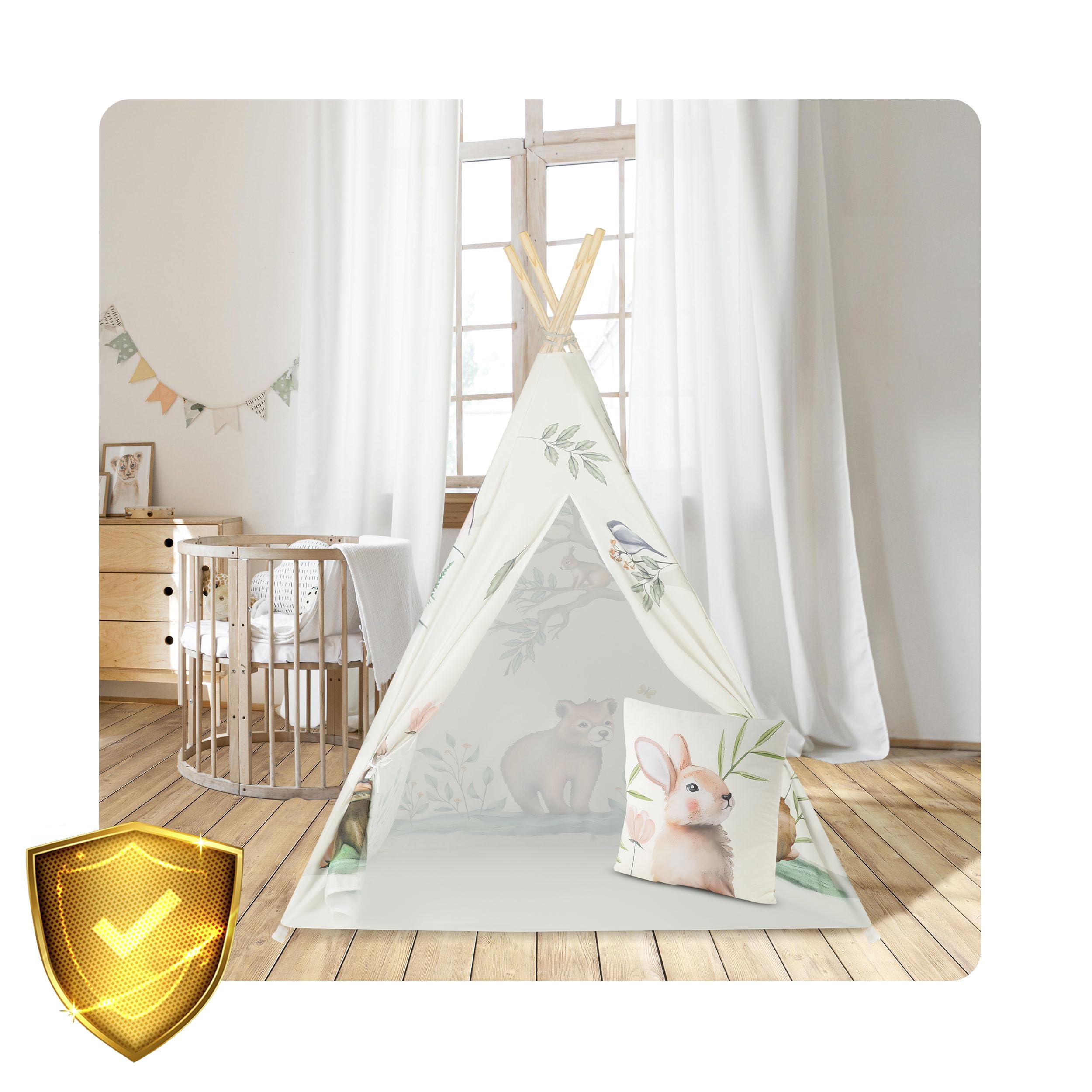 Nukido Tipi Infantil Tienda India para Niños Interior Exterior Habitación Infantil Beige
