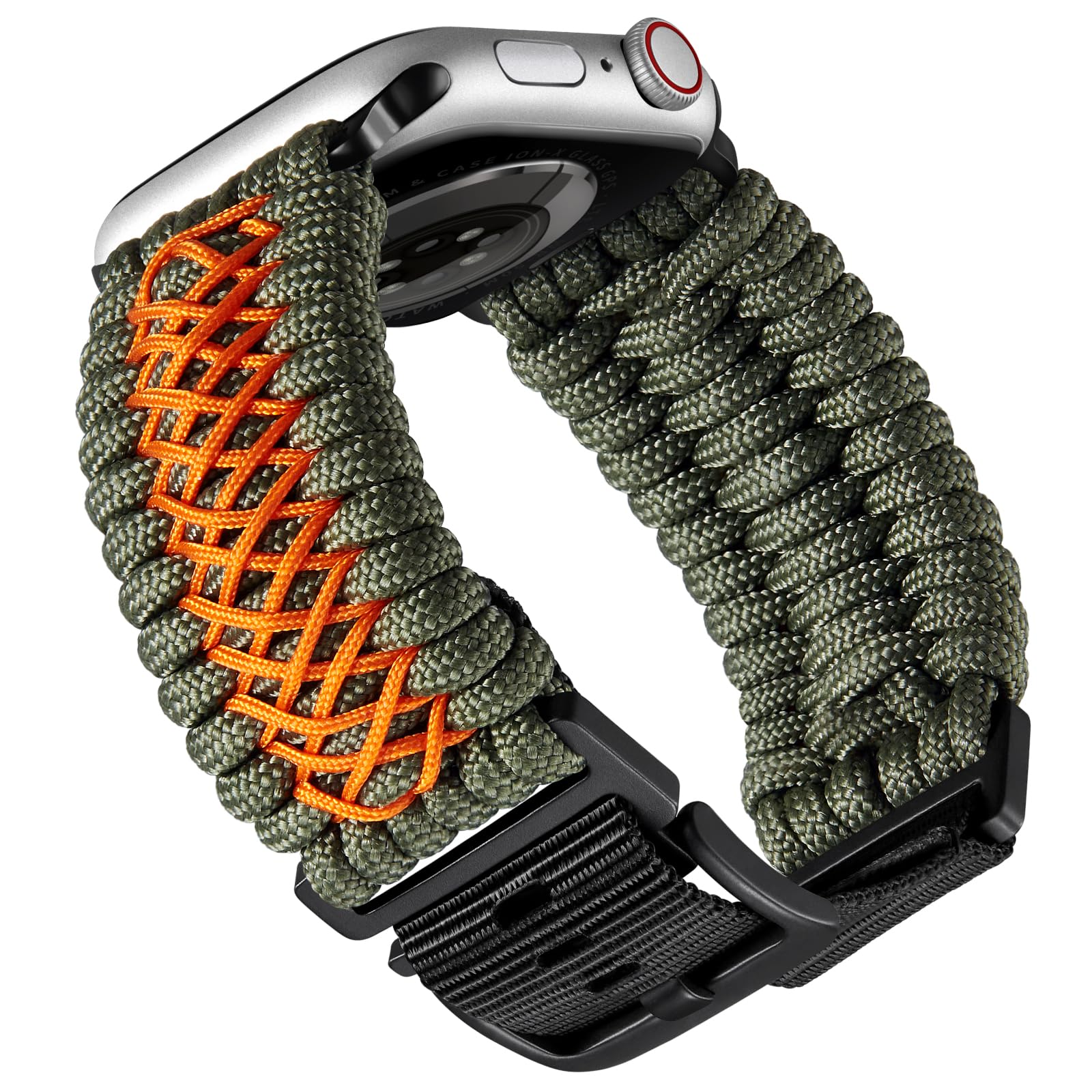 BINLUN Watch Band Compatible with Apple Watch 44mm 45mm 46mm 49mm, Braided Paracord Nylon Watch Strap Replacement Compatible with iWatch Ultra/Ultra 2