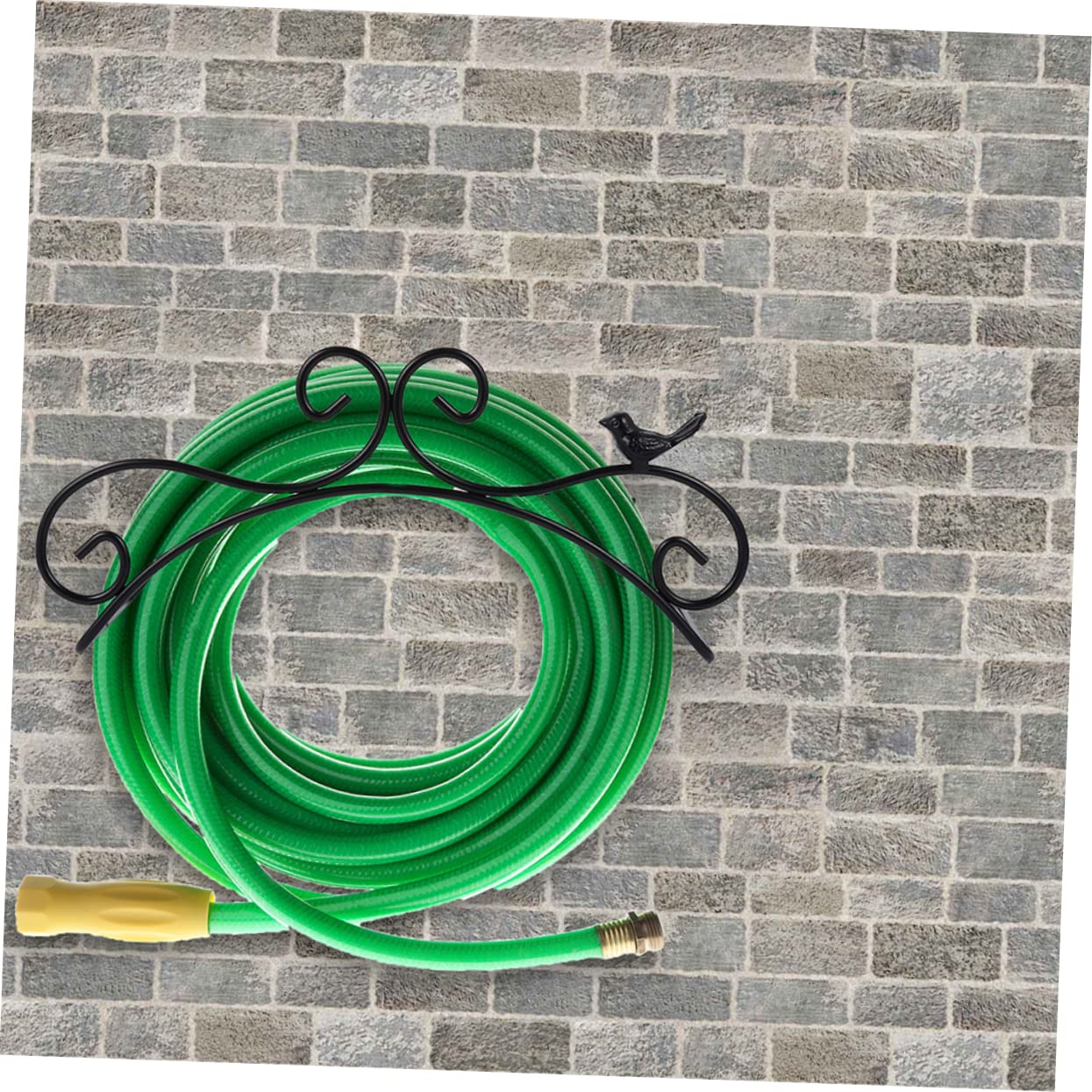 Soporte para Manguera de Jardín 2 Piezas de Hierro Negro | Montaje en Pared, Uso Interior y Exterior, Estilo Antiguo Elegante, para Organizar Mangueras