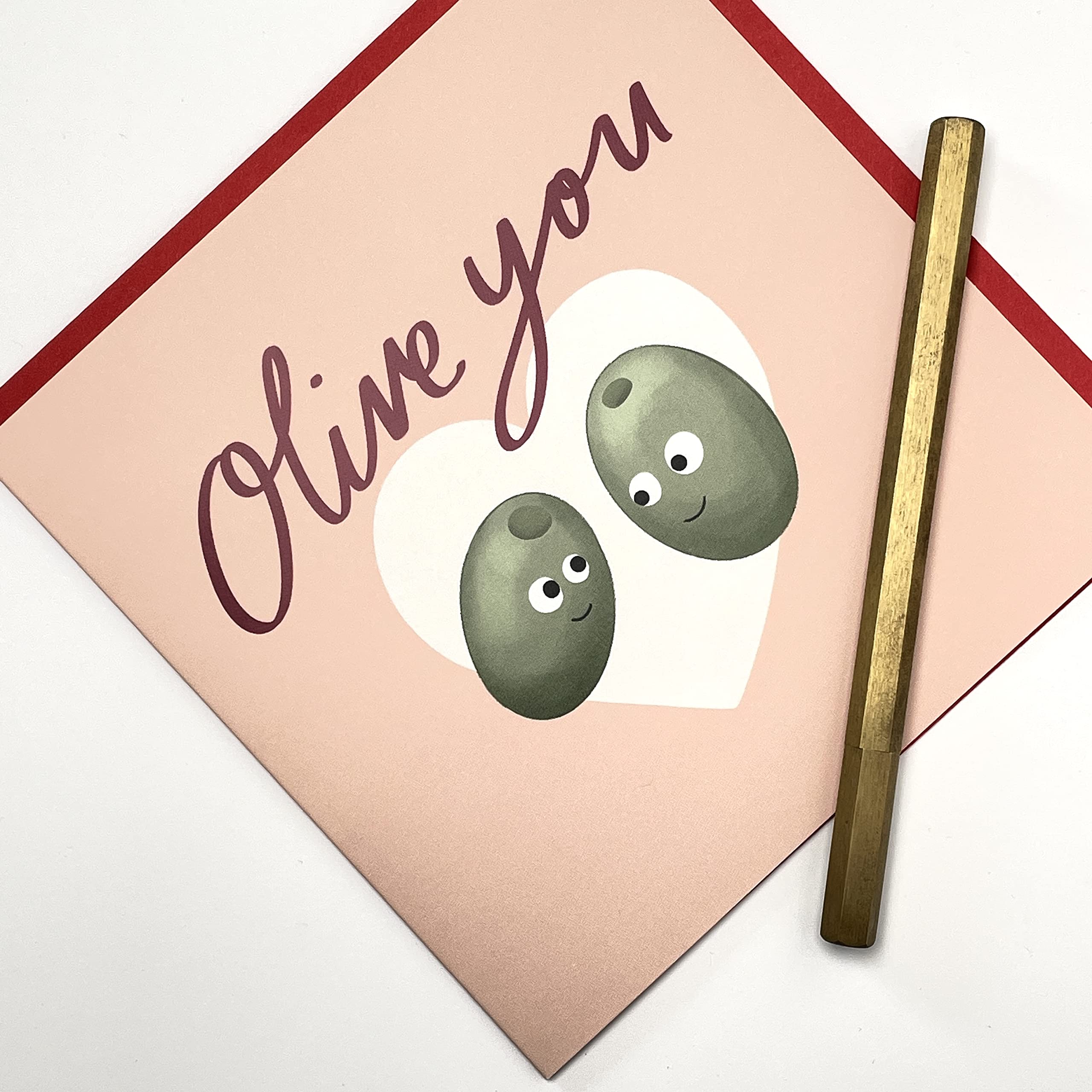 Old English Co. Olive You Carte D'anniversaire De Mariage – Carte De Vœux Amusante Pour Lui Ou Elle | Saint-Valentin Pour Petit Ami, Petite Amie