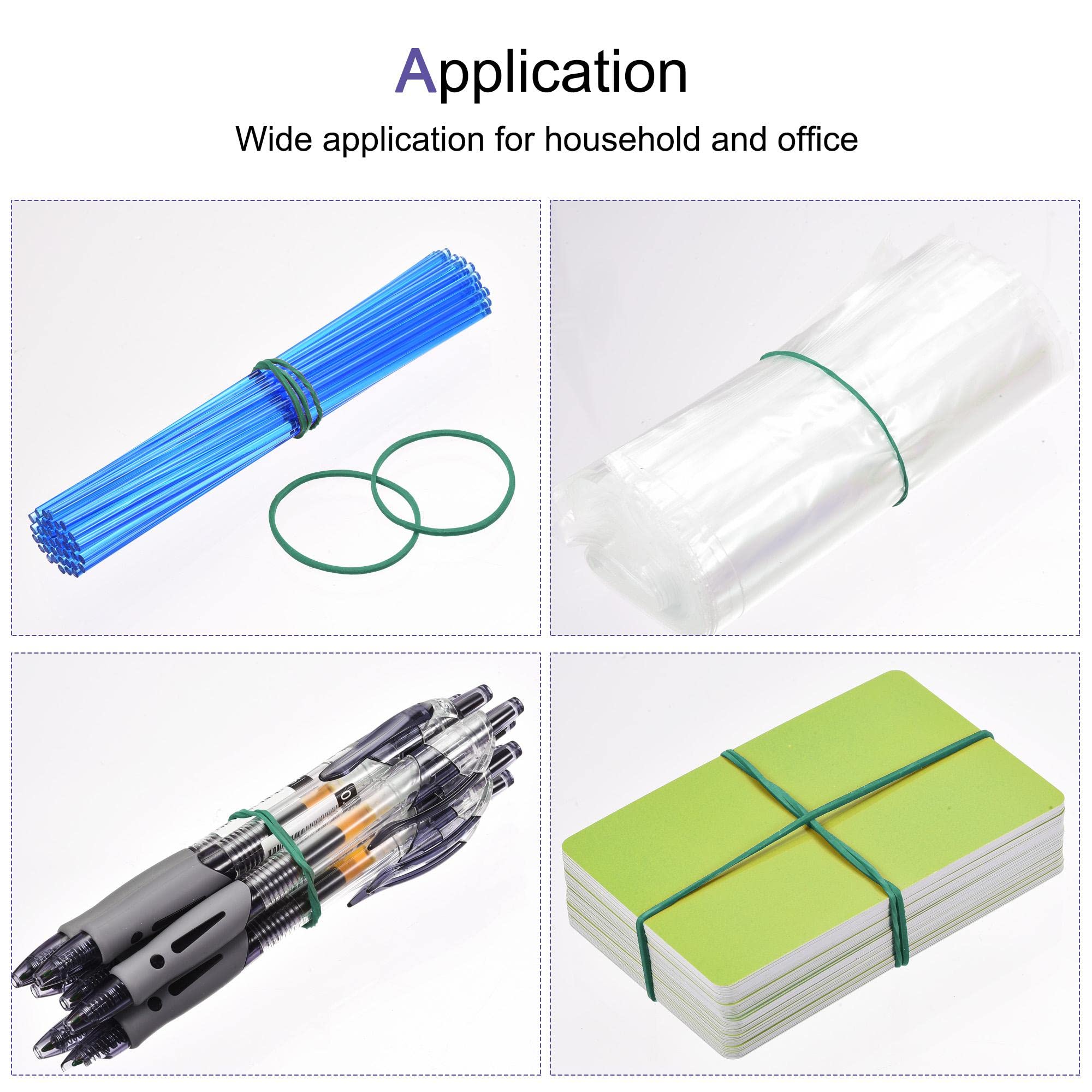 Amazon | uxcell ゴムバンド 伸縮性ゴム 輪ゴム グリーン 38 mm直径