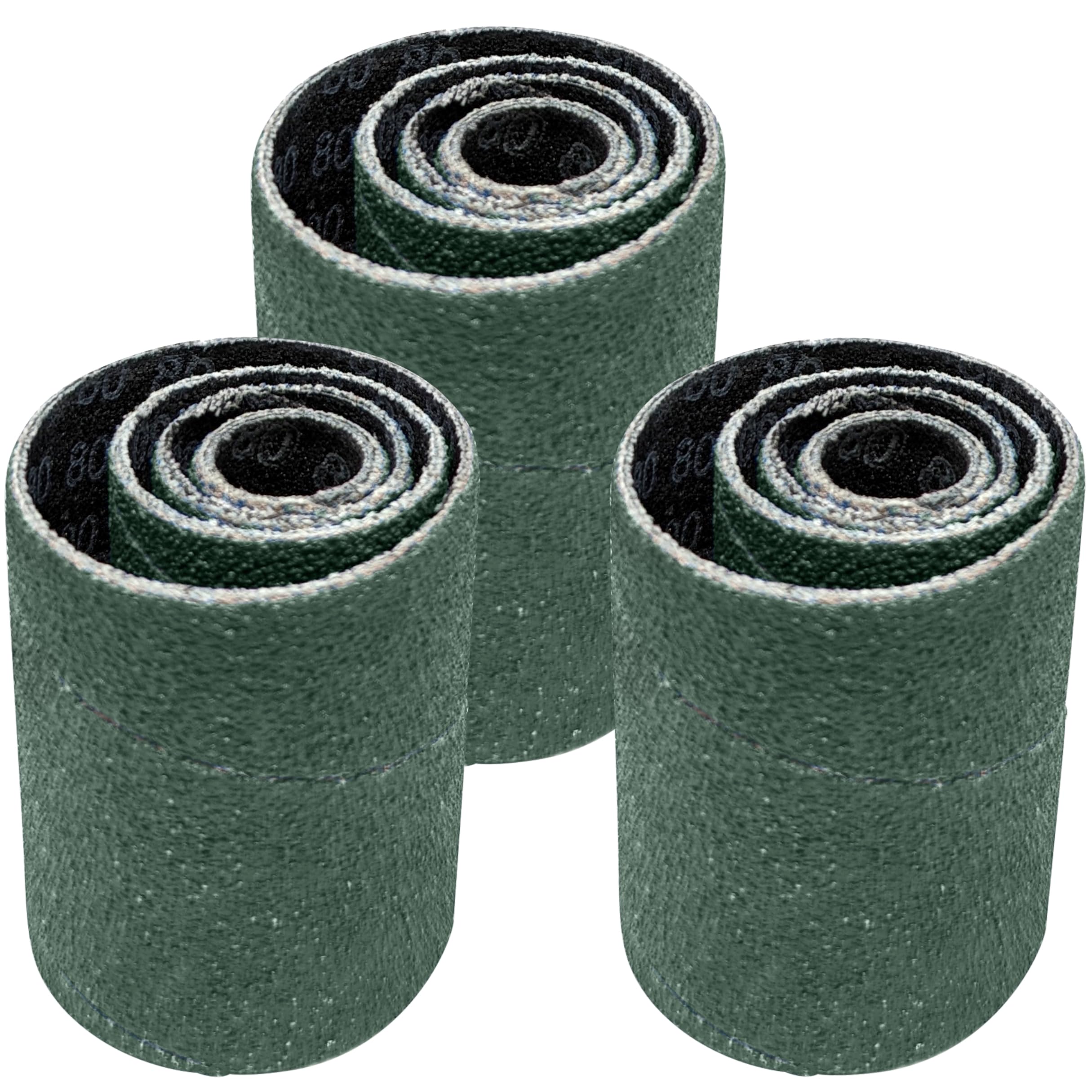 LINE10 Tools 12 Pack Zirconia Spindle Sanding Sleeves, 2-inch Long, 60, 80 and 120 Grit