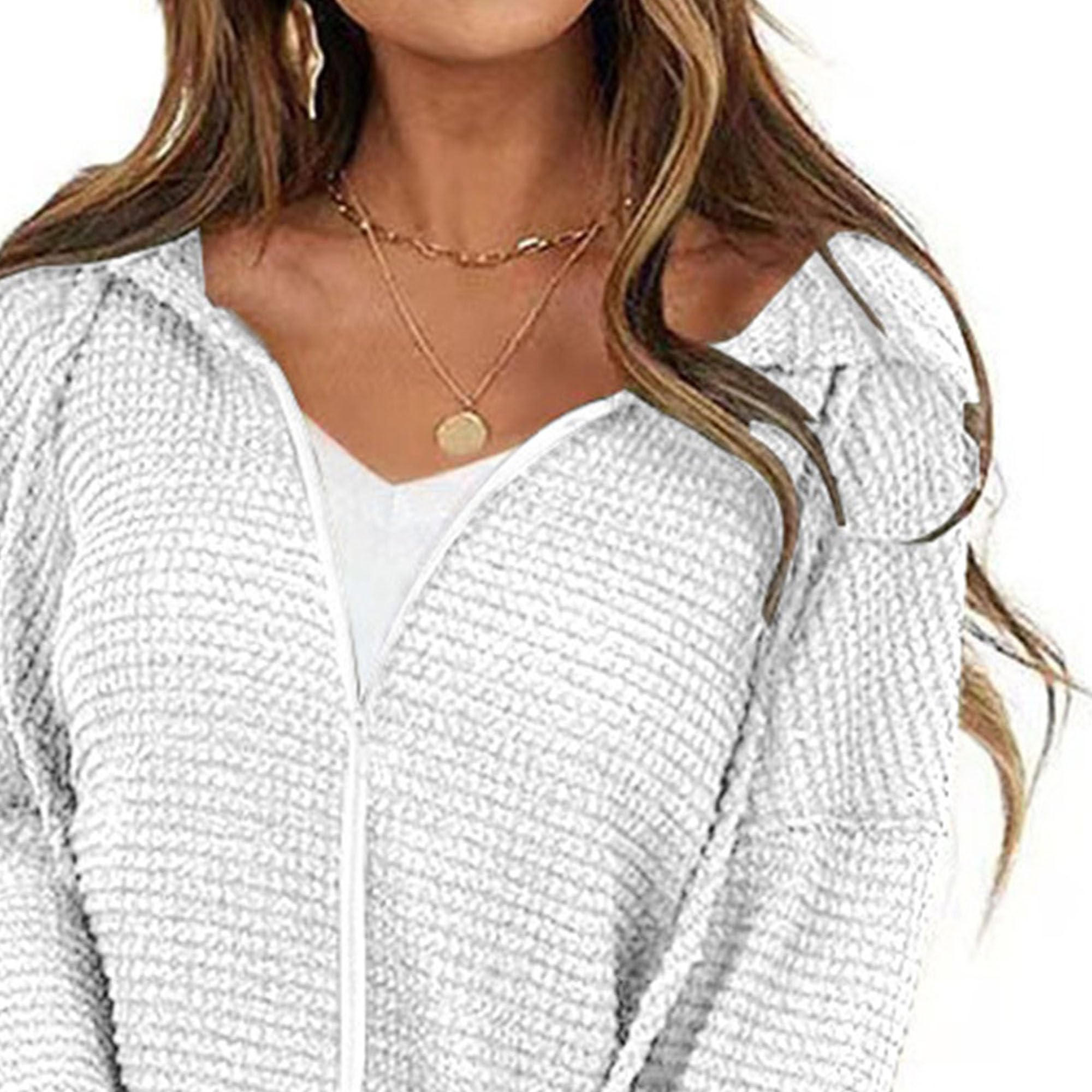 Zip Up Cardigan Sweatshirts for Women Casual Long Sleeve Lightweight Hoodie Jackets Loose Fashion Hoodies Sweater (4X-Large,White)